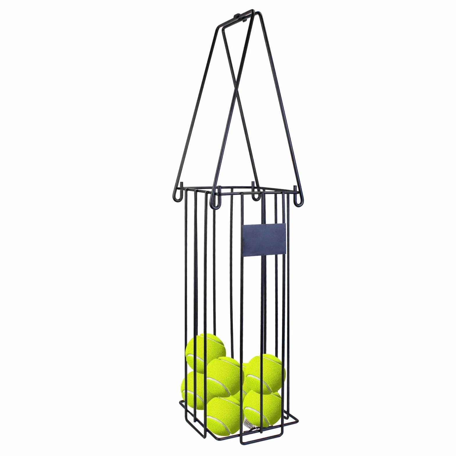 Cesta recogedora de pelotas de tenis de acero inoxidable con mango