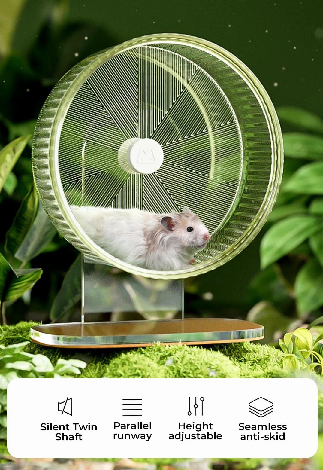 Rueda de Ejercicio súper silenciosa para hámsteres: Juguetes giratorios silenciosos, Ruedas para Correr con Soporte de Altura Ajustable para hámsteres, jerbos, Ratones u Otros Animales pequeños, 8.5