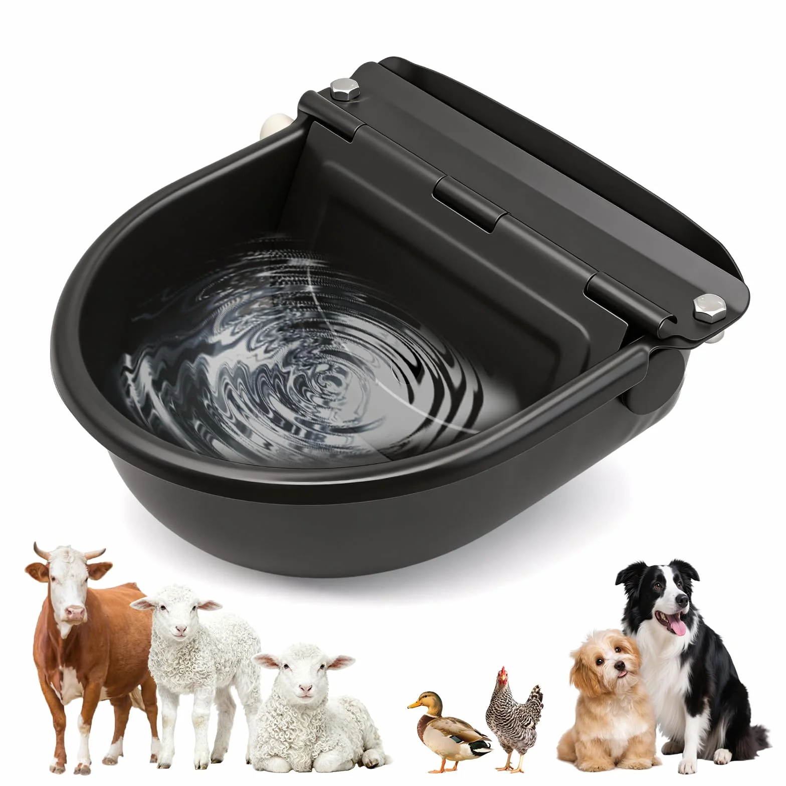 Bebederos AutomáTicos para Caballos, Bebederos de Acero Inoxidable Para Caballos, Bebederos Para Ganado con VáLvulas de Flotador Para Caballos Ganado Vacuno Ovejas Camellos Perros