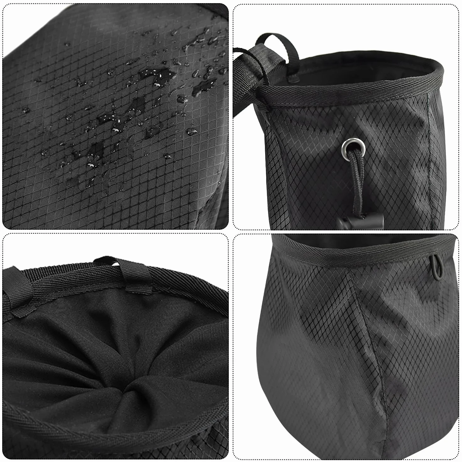 SLEEKEE Bolsa de Tiza Negra para Escalada con Hebilla de Metal, Equipo de Escalada Ajustable