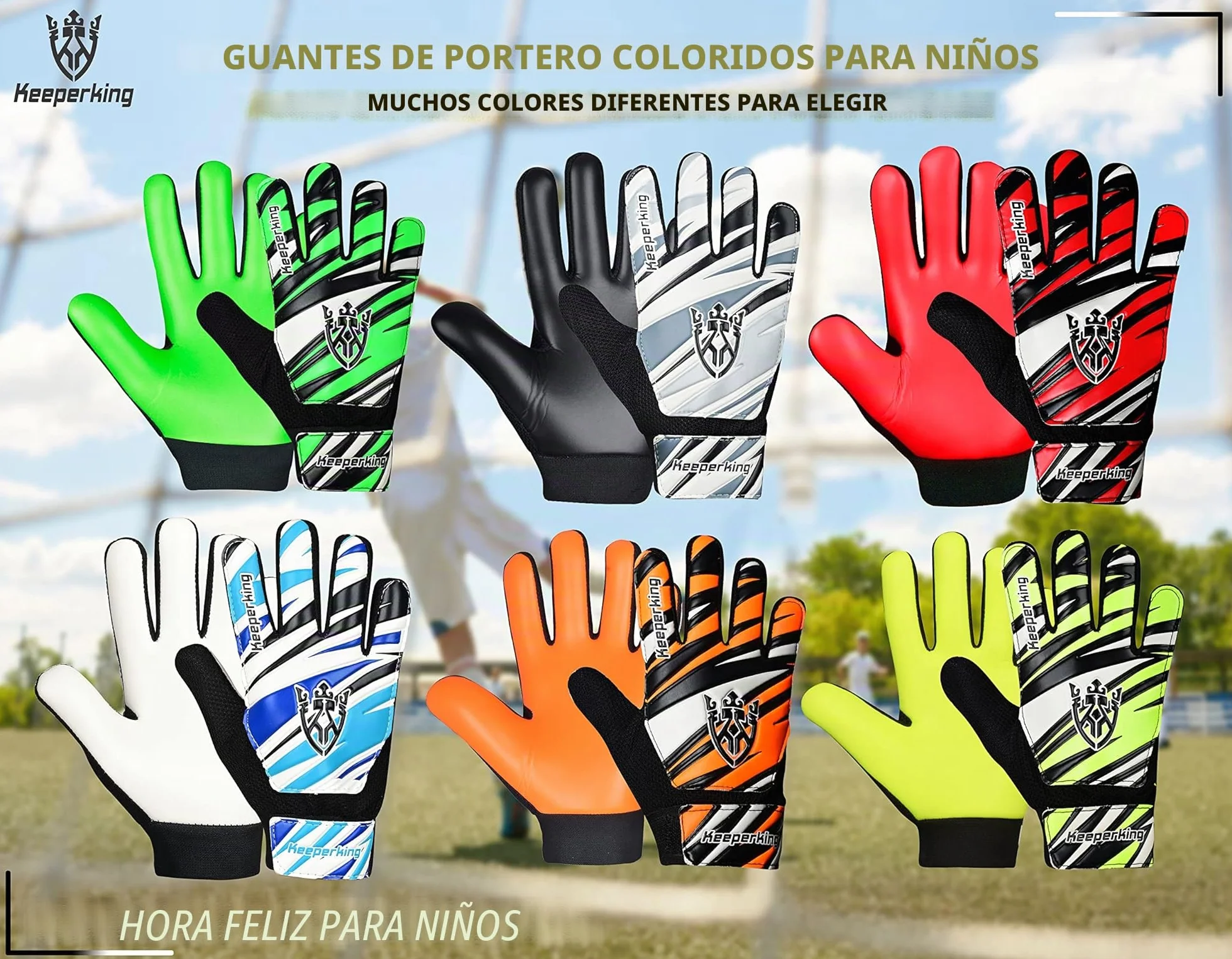 Keeperking Guantes de Portero Fútbol Talla 4-7