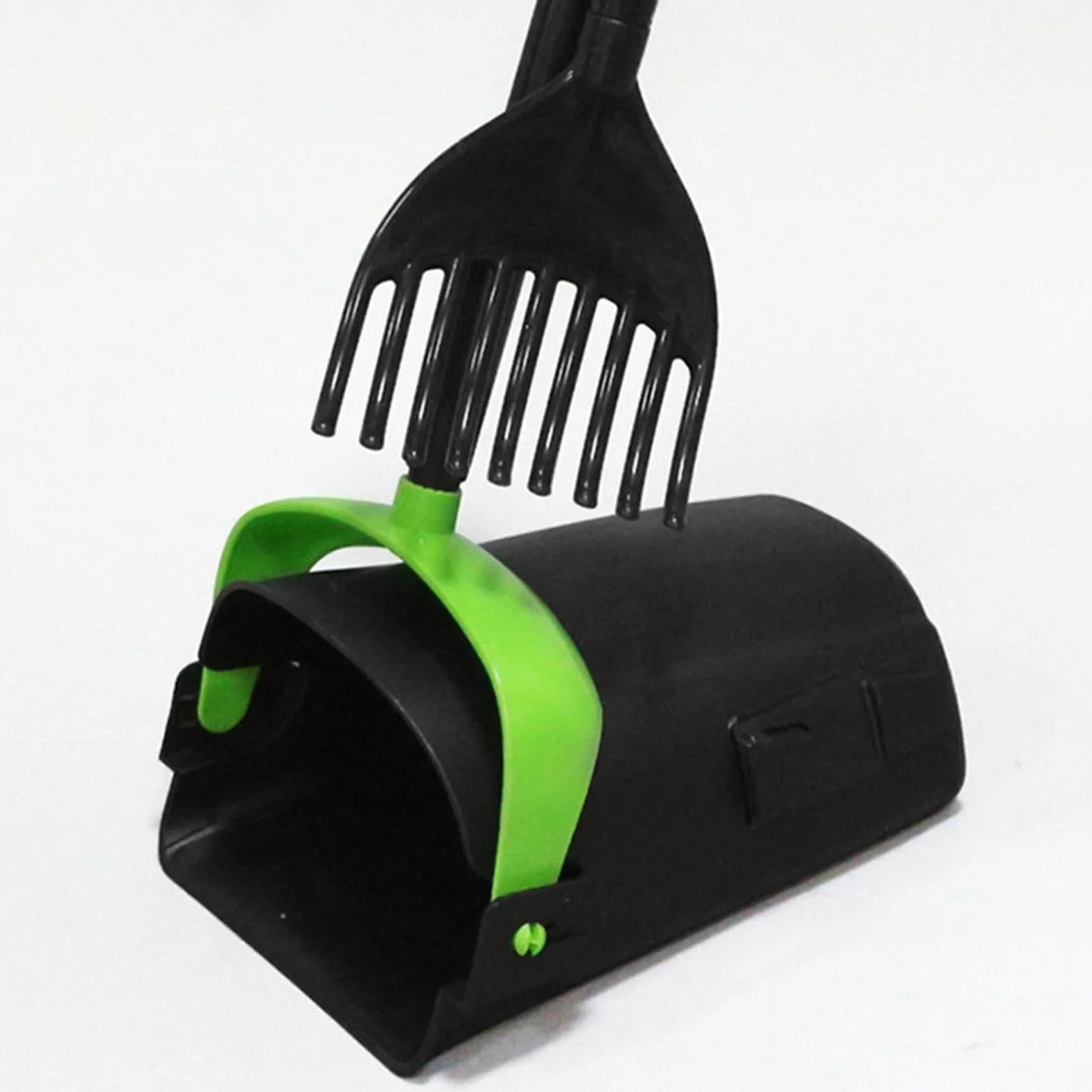Recogedor de Excrementos de Perro Herramienta con Mango Ergonómico Ligero Portátil Material PP Adecuado para Jardín Patios Paseo de Perros, 2 Piezas, Individual