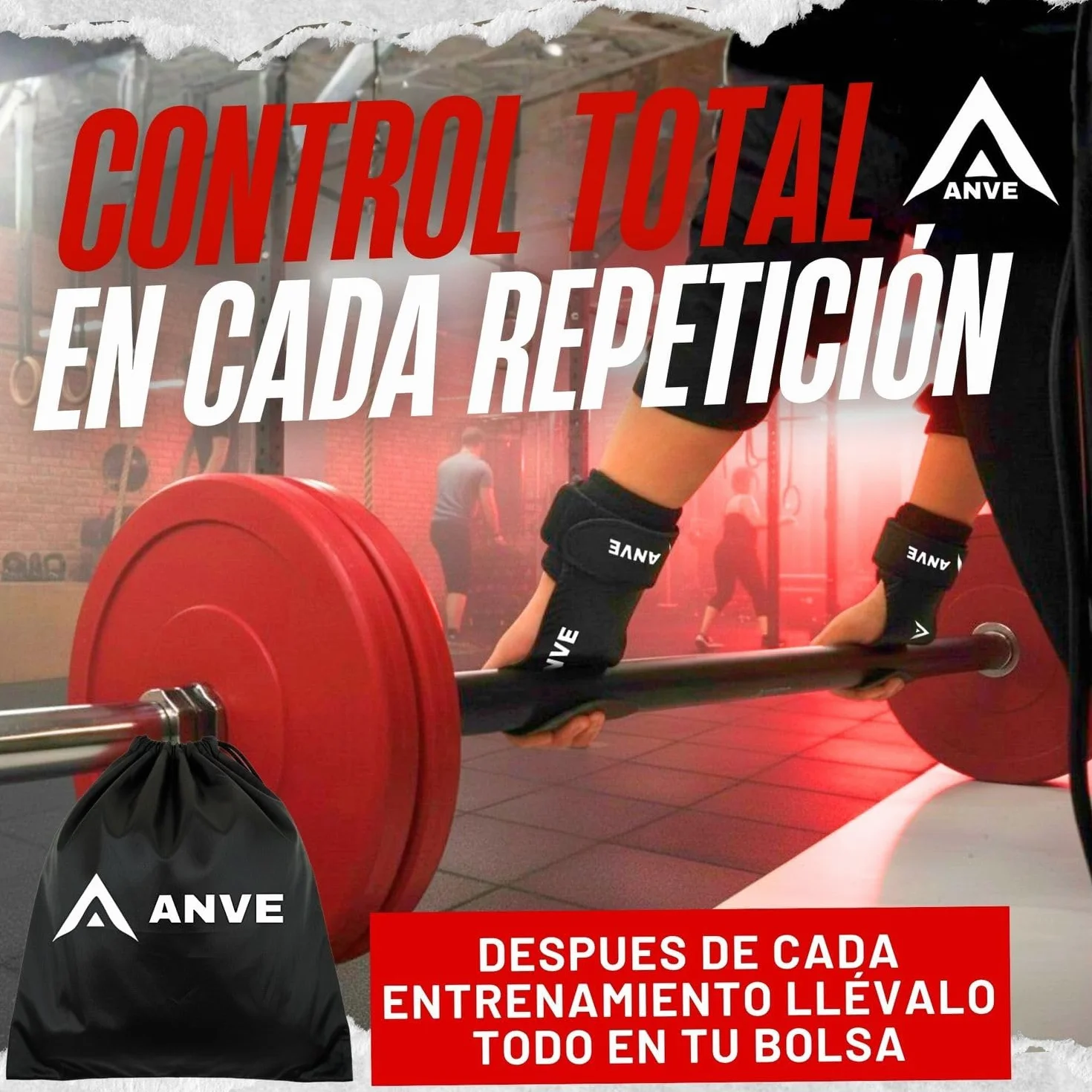 ANVE Calleras Crossfit Microfibra Carbono Bolsa Almacenamiento Agarre Silicona