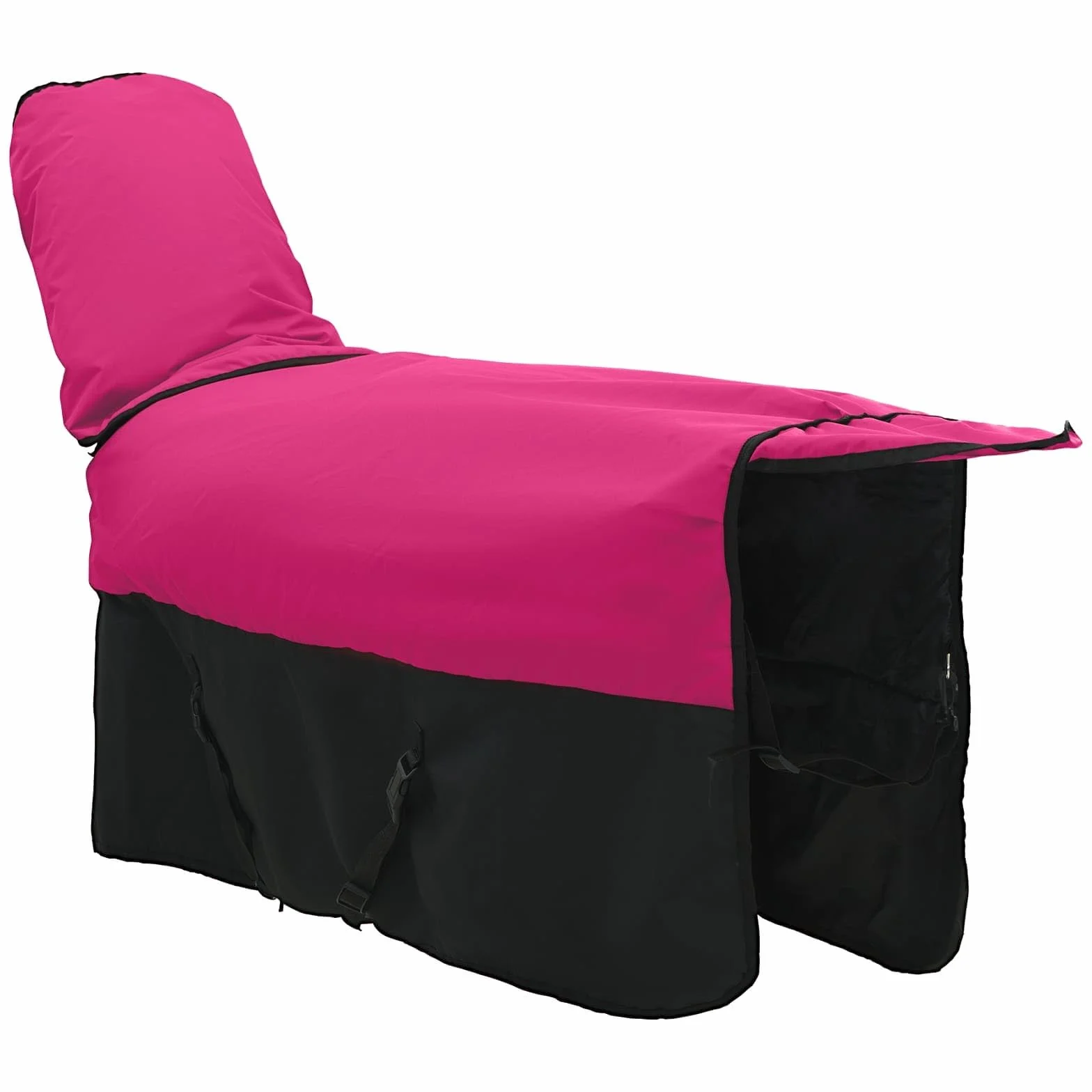 Manta para caballo rosa y negro, 75 cm, de poliéster impermeable con cierre ajustable, transpirable y resistente al viento, para establo, pasto, paddock, al aire libre y equitación en