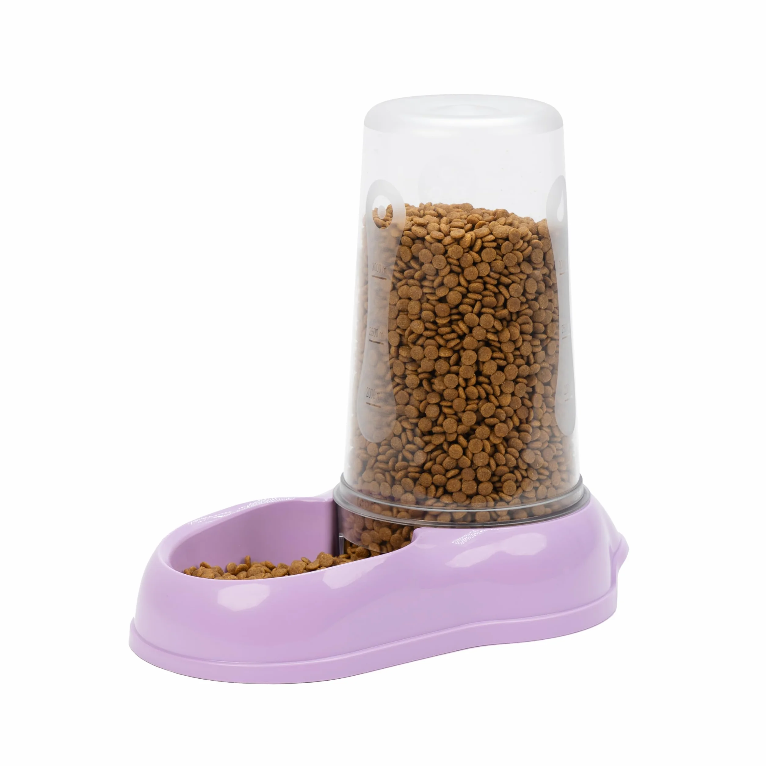 Ferplast Dispensador de Comida o Agua para Perro Comedero para Agua y Comida Seca 3 litros, Fondo Antideslizante, 20 x 33,5 x h 31 cm Lila
