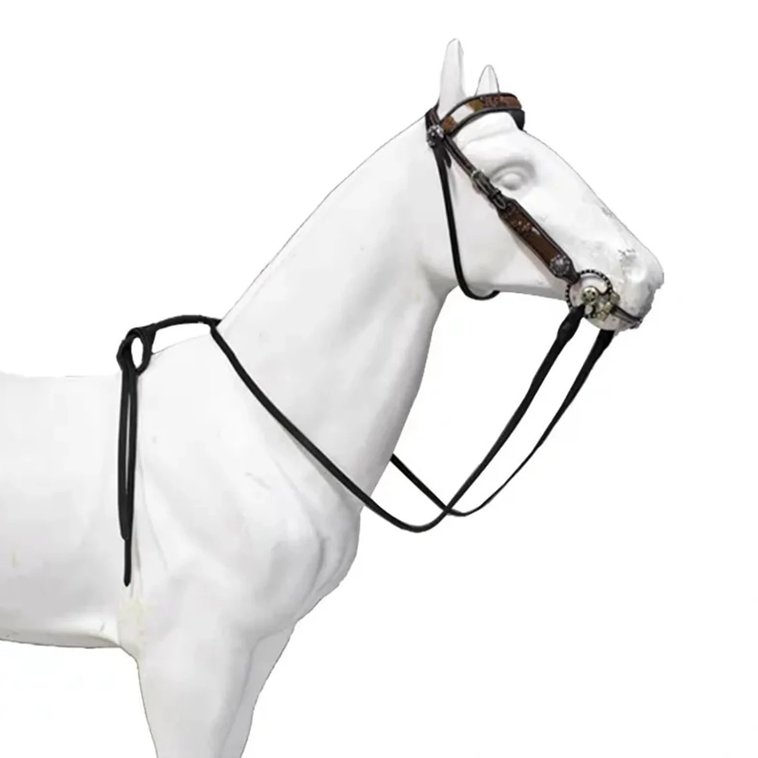 Brida Western for caballos de alto rendimiento ecuestre, con grabado en cuero.