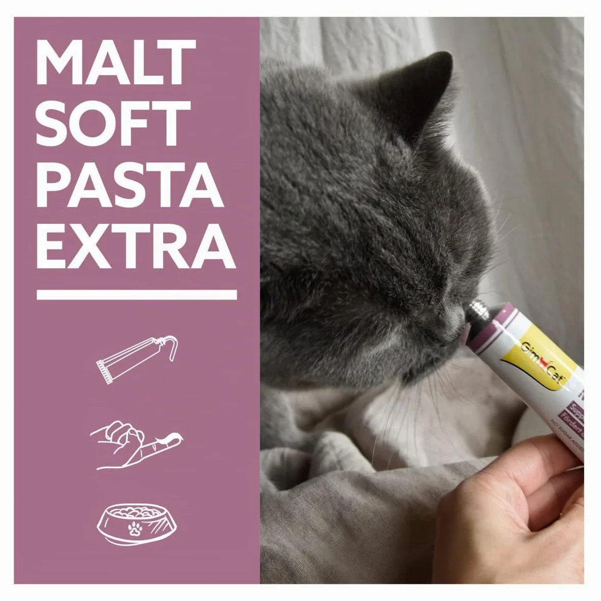 GimCat Malt-Soft Extra, pasta con malta- Anti-Hairball snack para gatos favorece la excreción de bolas de pelo - 1 tubo (1 x 200 g)