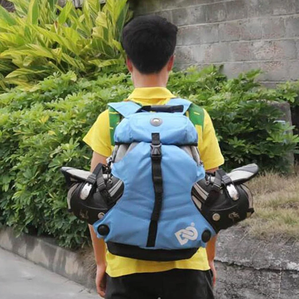 Perfk Bolsa para Patines de Ruedas, Mochila Multibolsillos Camuflaje
