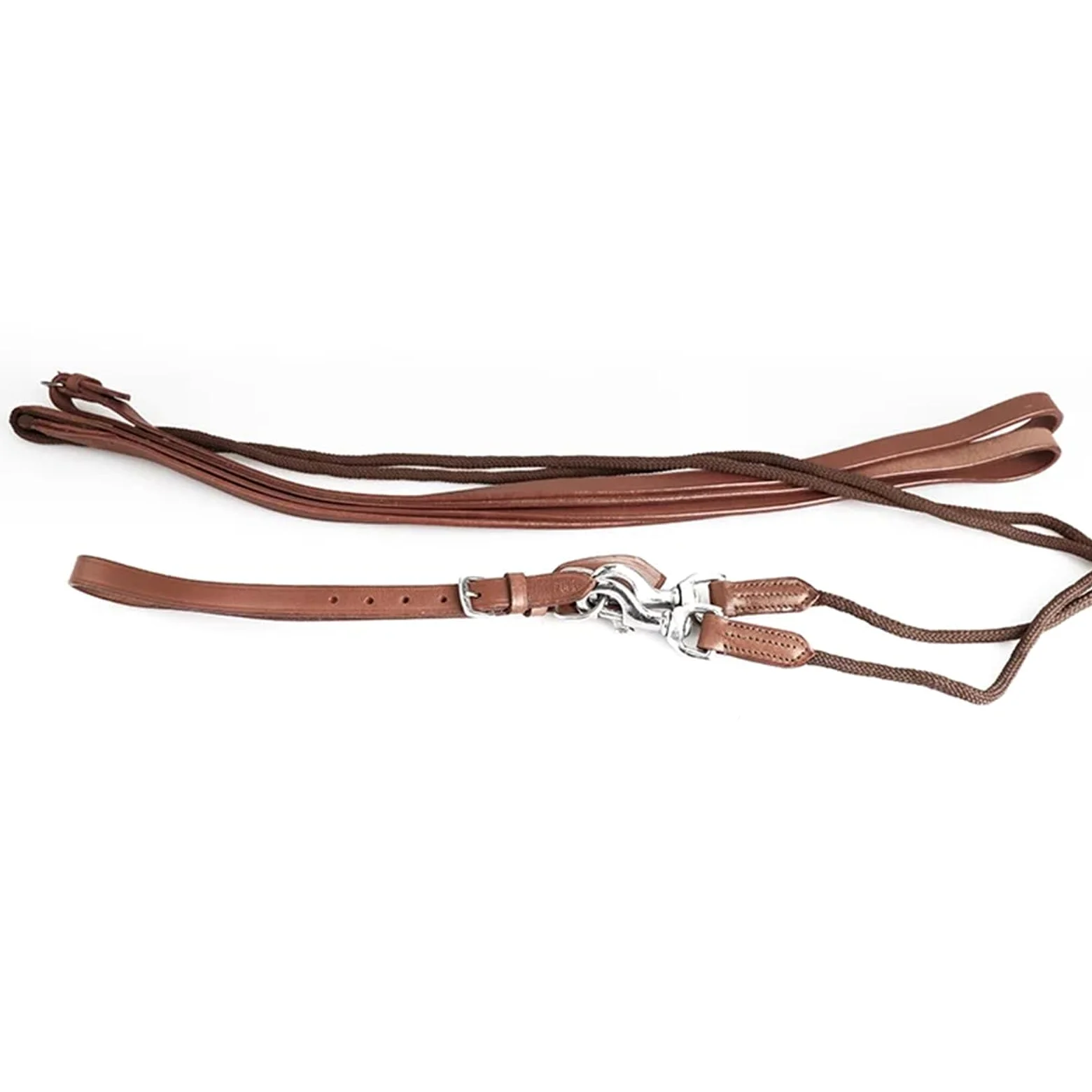Ayuda de Entrenamiento de Cuero, riendas Escolares ecuestres, Brida for Montar a Caballo, Cuerdas largas for Caballos de Color marrón y Negro para Caballos(Brown)