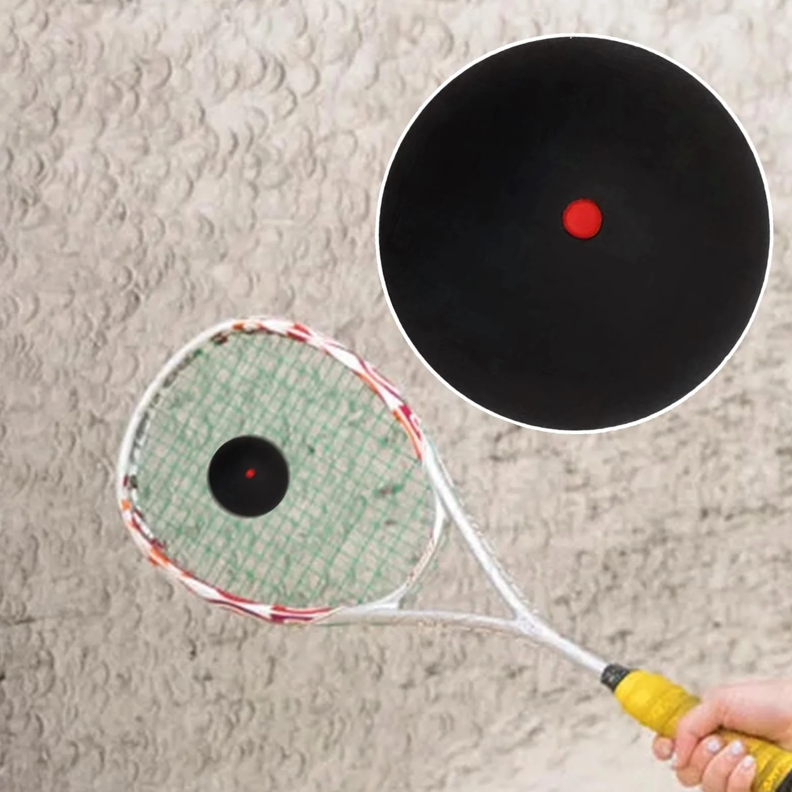 Pelota de squash profesional de goma de un solo punto, alta repulsión, duradera para jugadores