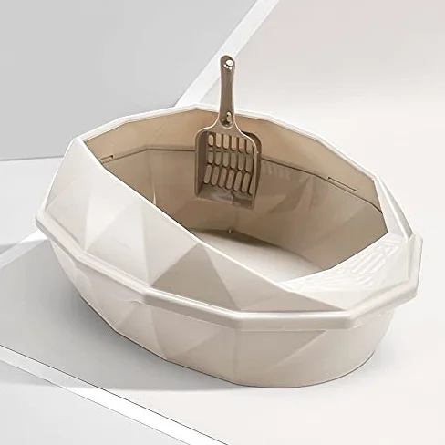 Cajas de Arena Caja de Basura de plástico Desmontable Caja de Arena semicerrada Anti-Splash Cat Roseable Catpans Mascotas Limpieza de Inodoro Suministros Arenero ​Gatos