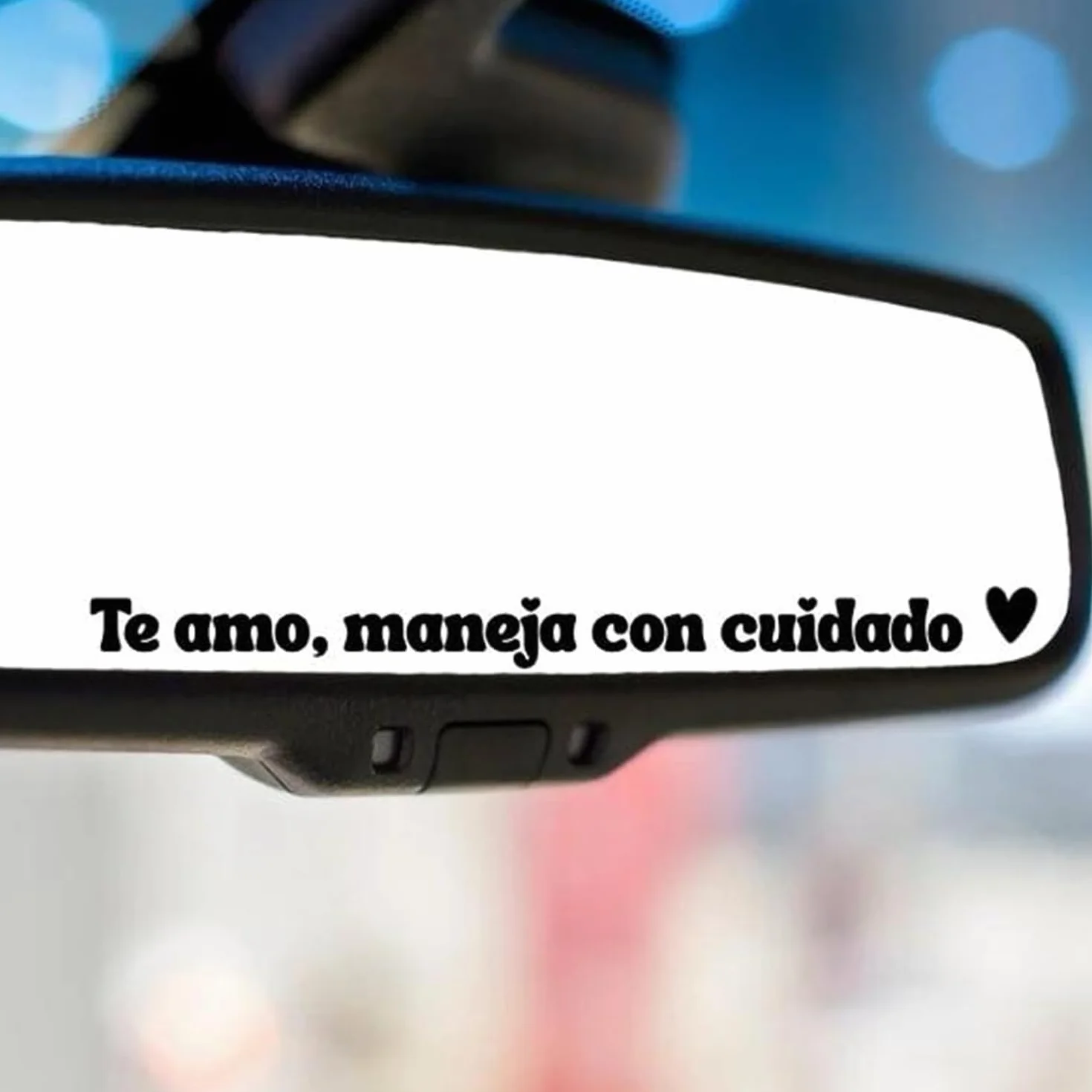 Calcomanías inspiradoras Te amo maneja con cuidado para espejo retrovisor impermeable ventana coche negro 5 unidades