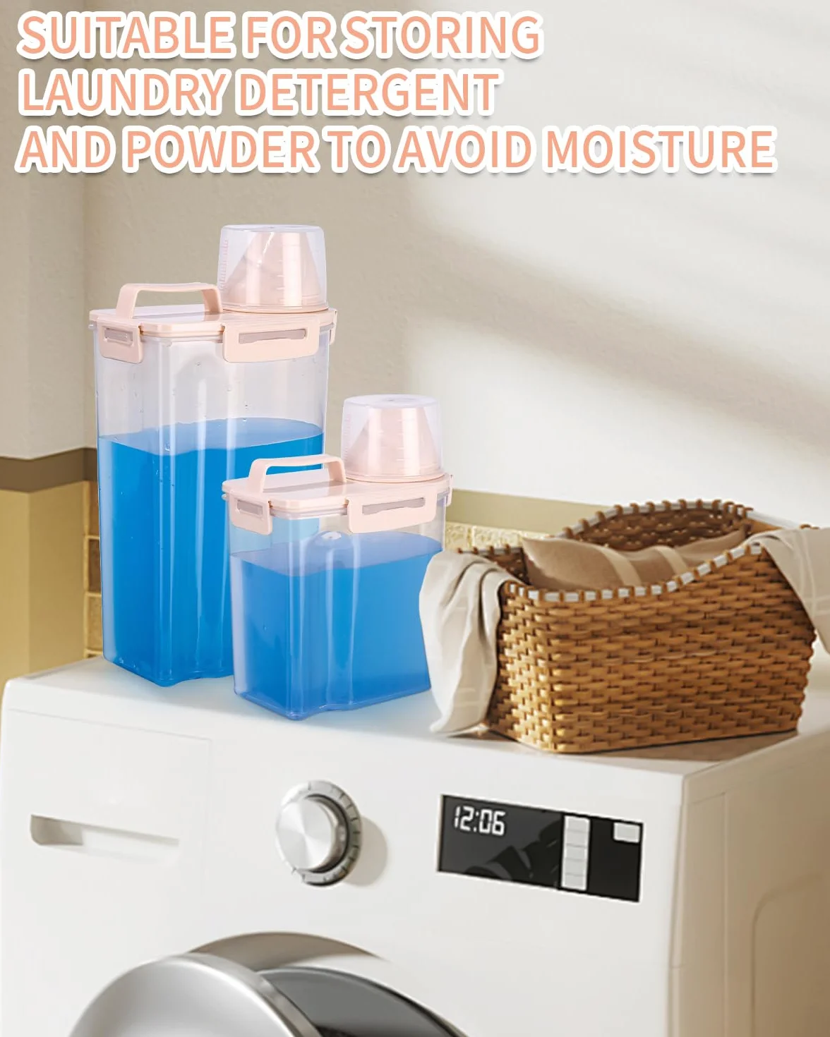 Jutyum 2 Contenedor Comida Perro 3+1.7L, Dosificador Detergente, Botes Almacenaje Cocina, Pienso Perros, Botes Hermeticos