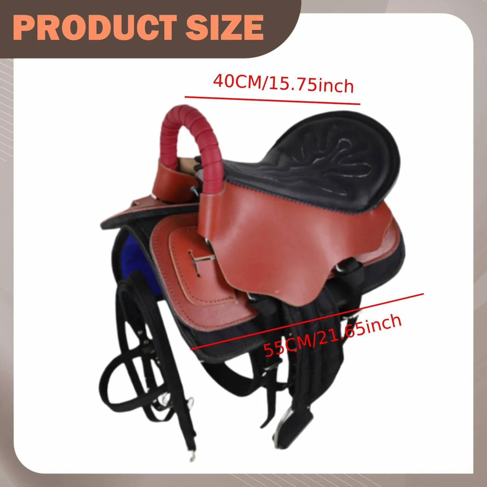 MERIGLARE Juego de Silla de Montar para Caballo, Asiento para Montar, Resistente Al Desgaste, Accesorio Deportivo, Cómodo, Fácil de Instalar, Equipo E