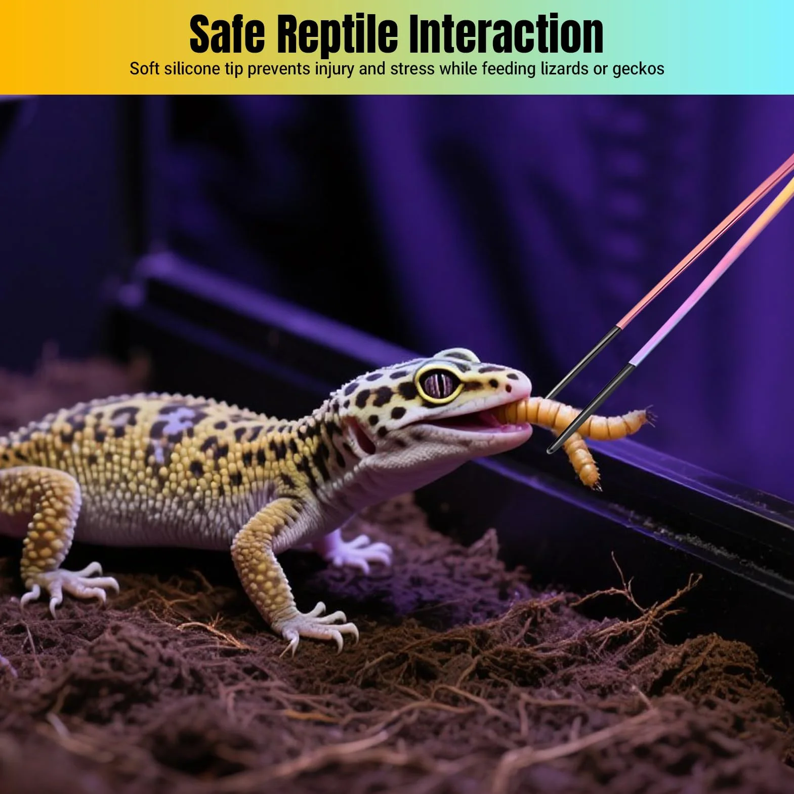 Pinzas para Alimentar Reptiles, Pinzas Largas para Acuario, Accesorios Y Herramientas con Cabezal De Silicona Antideslizante para Lagartos, Plantas Acuáticas, Arañas, Terrario De Mascotas,