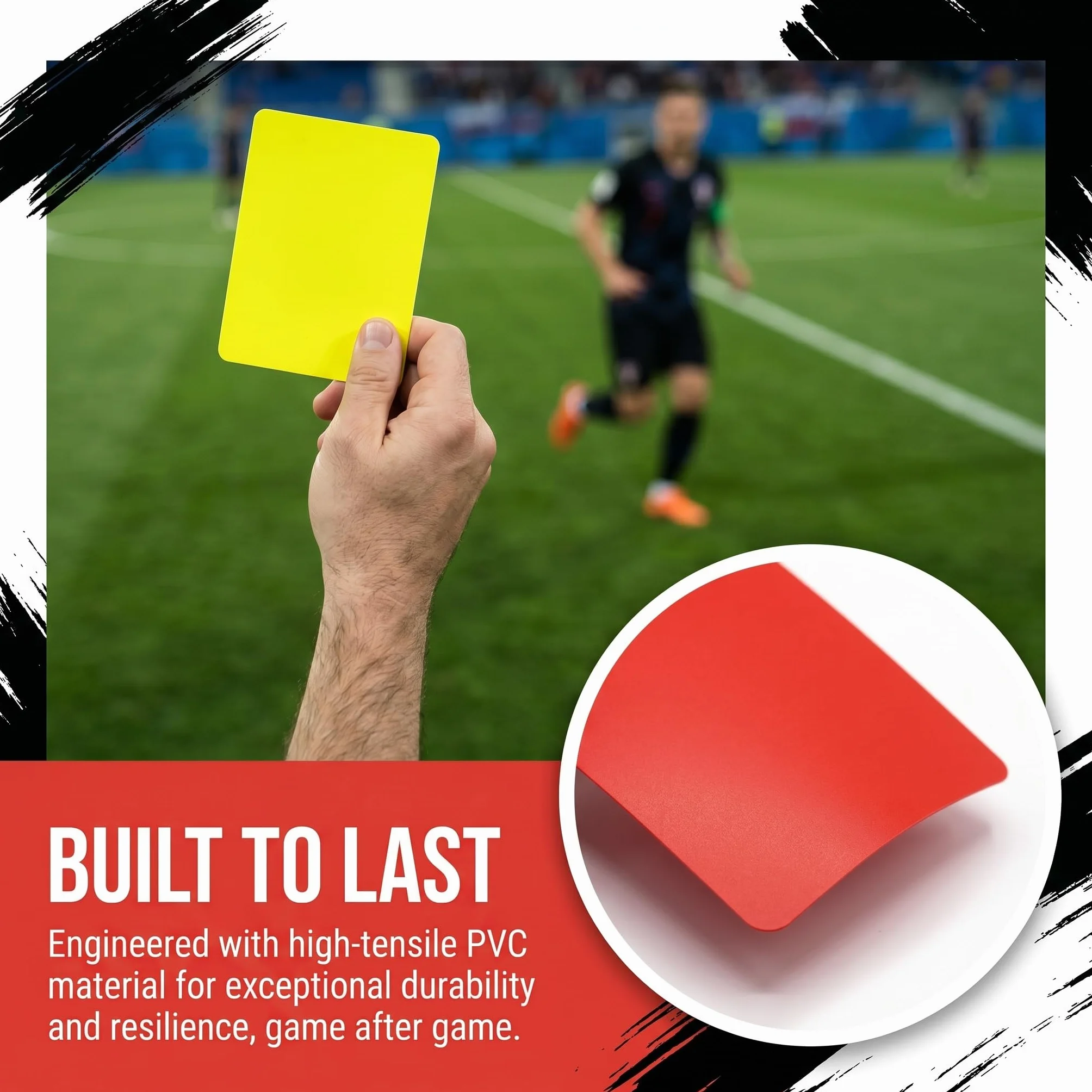 Tarjetas Arbitro Futbol PVC Amarillas Rojas 8x10.5 cm Impermeables Juego