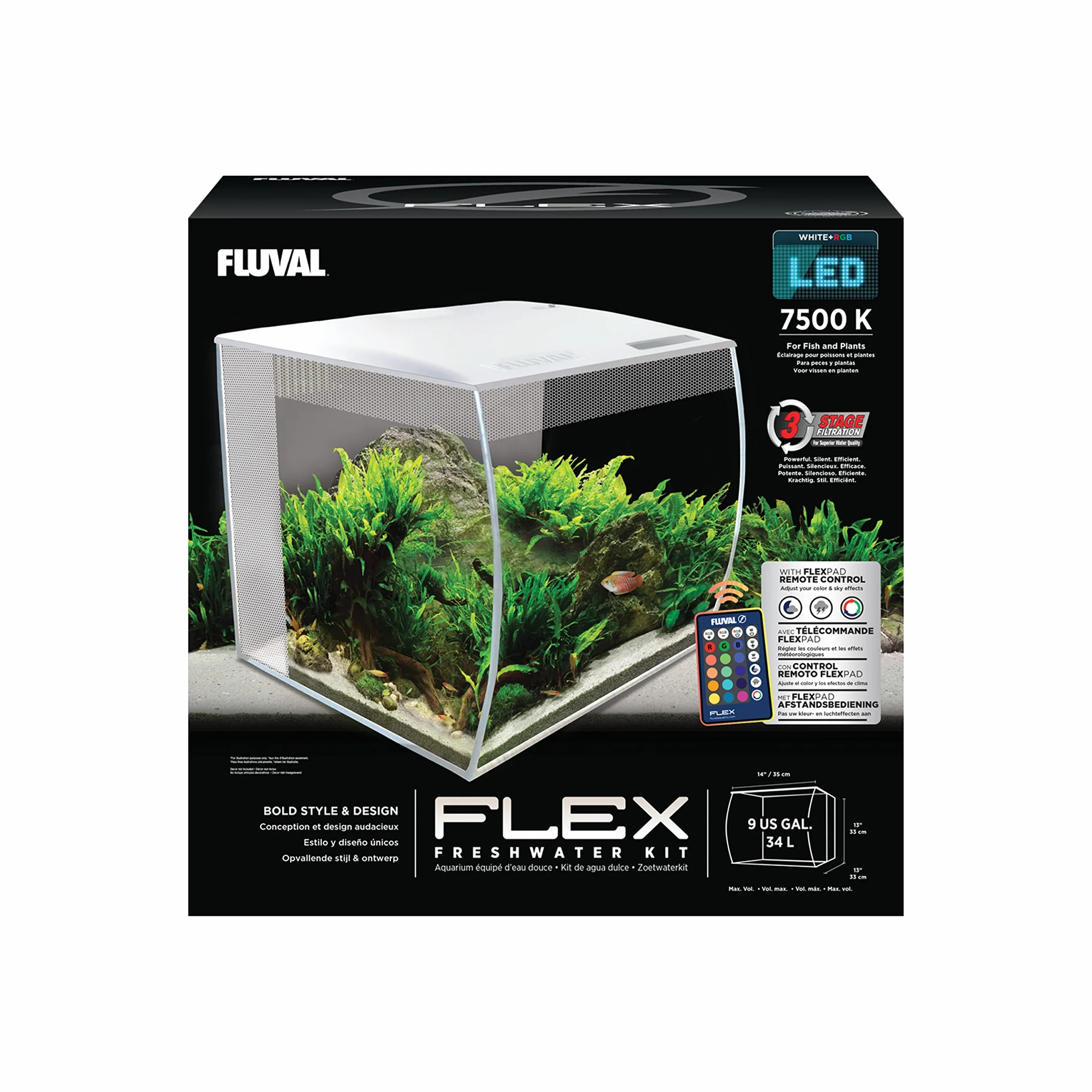 Fluval Flex Kit Acuario Blanco 34 L 1 Unidad 6570 g