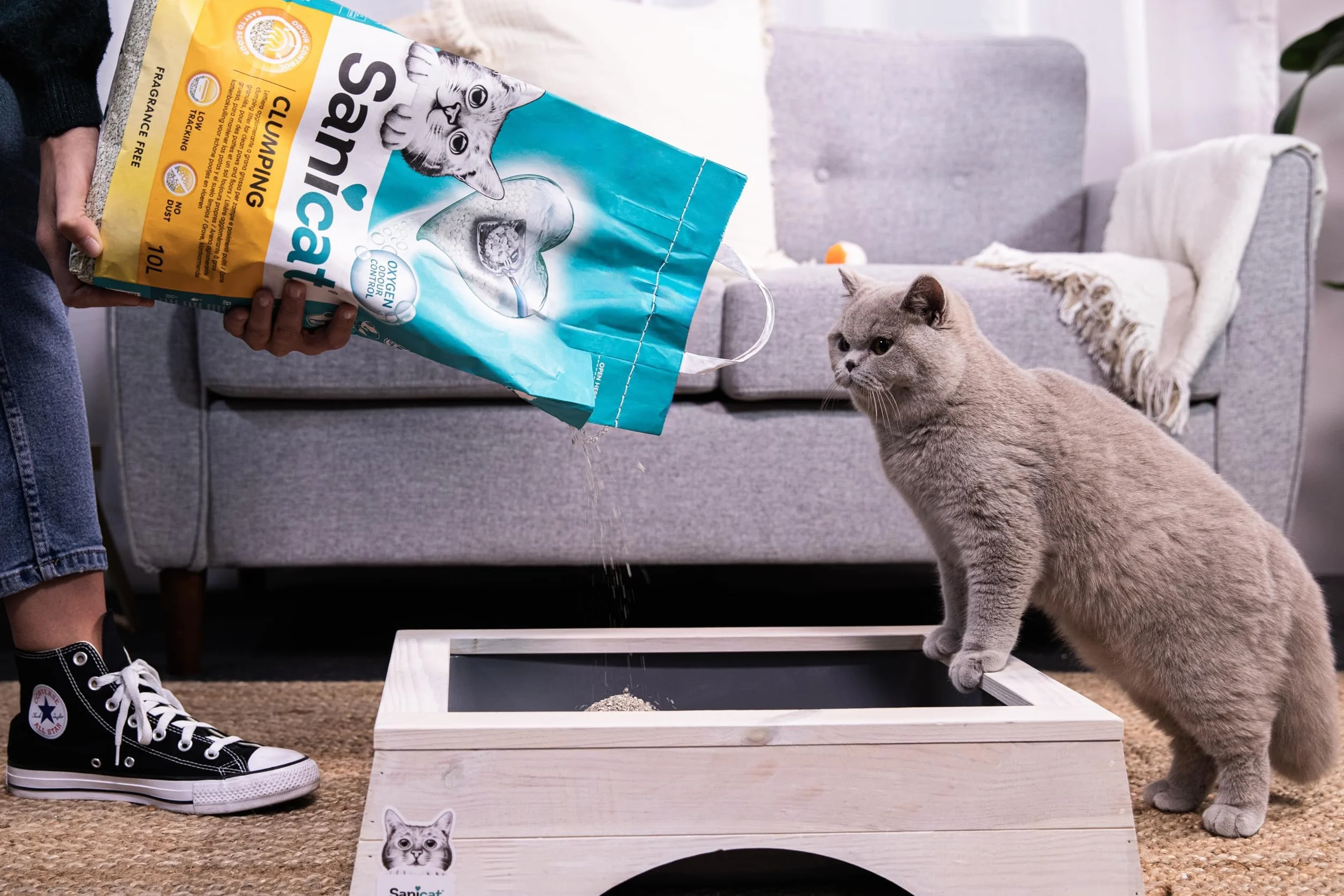 Sanicat Arena para Gatos Aglomerante Sin perfume 10 L Control de Olor
