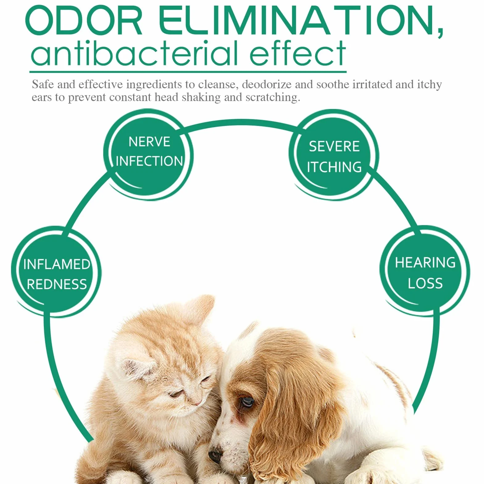 Limpiador de Orejas para Perros Y Gatos, Gotas para Los Oídos para Una Limpieza Suave Y Cuidado, Alivia El Picor Y Los Malos Olores, para Unas Orejas Limpias Y Frescas