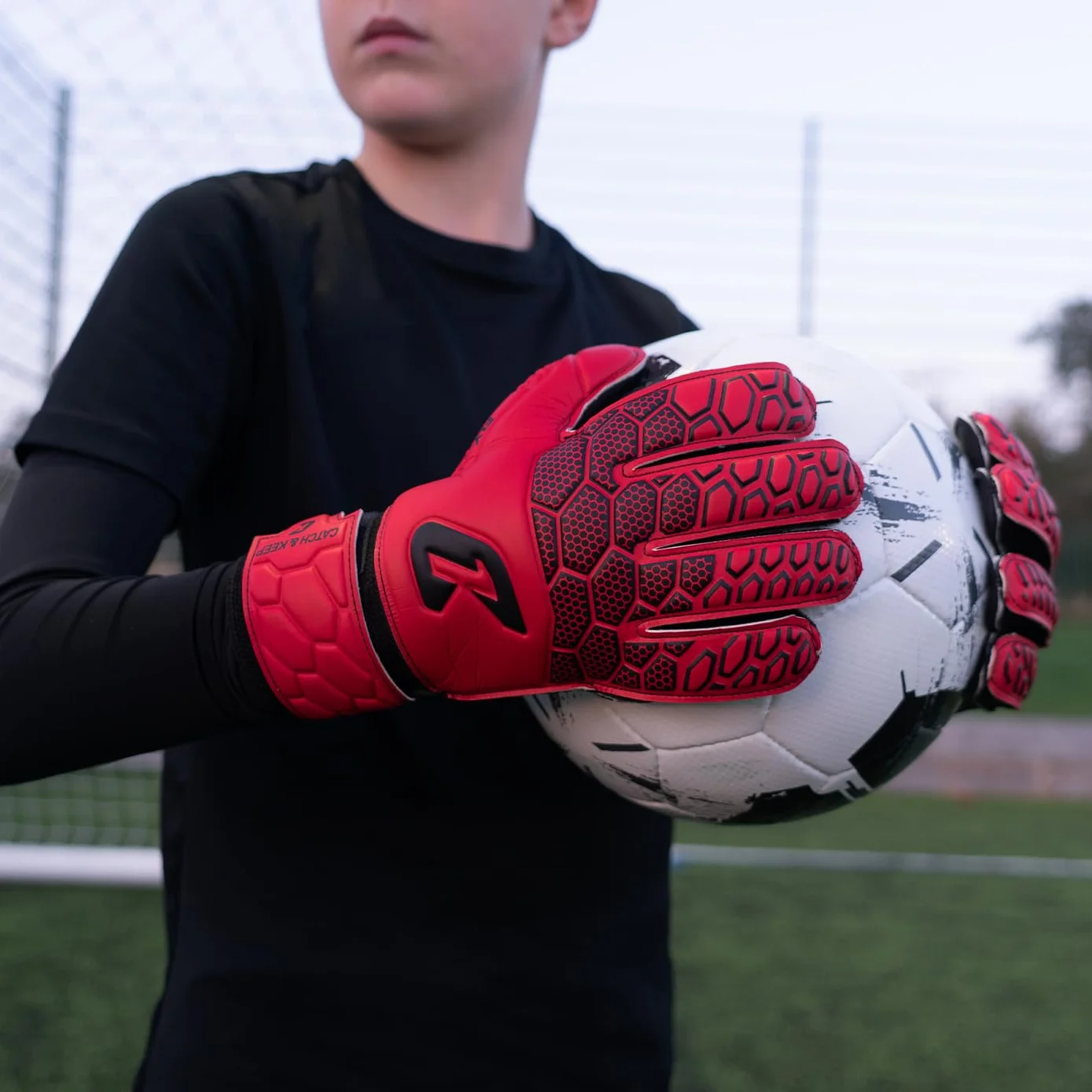 CATCH & KEEP Kralle Junior Pro 3.0 - Guantes Portero Futbol niño Profesionales Falcon Grip Resistentes