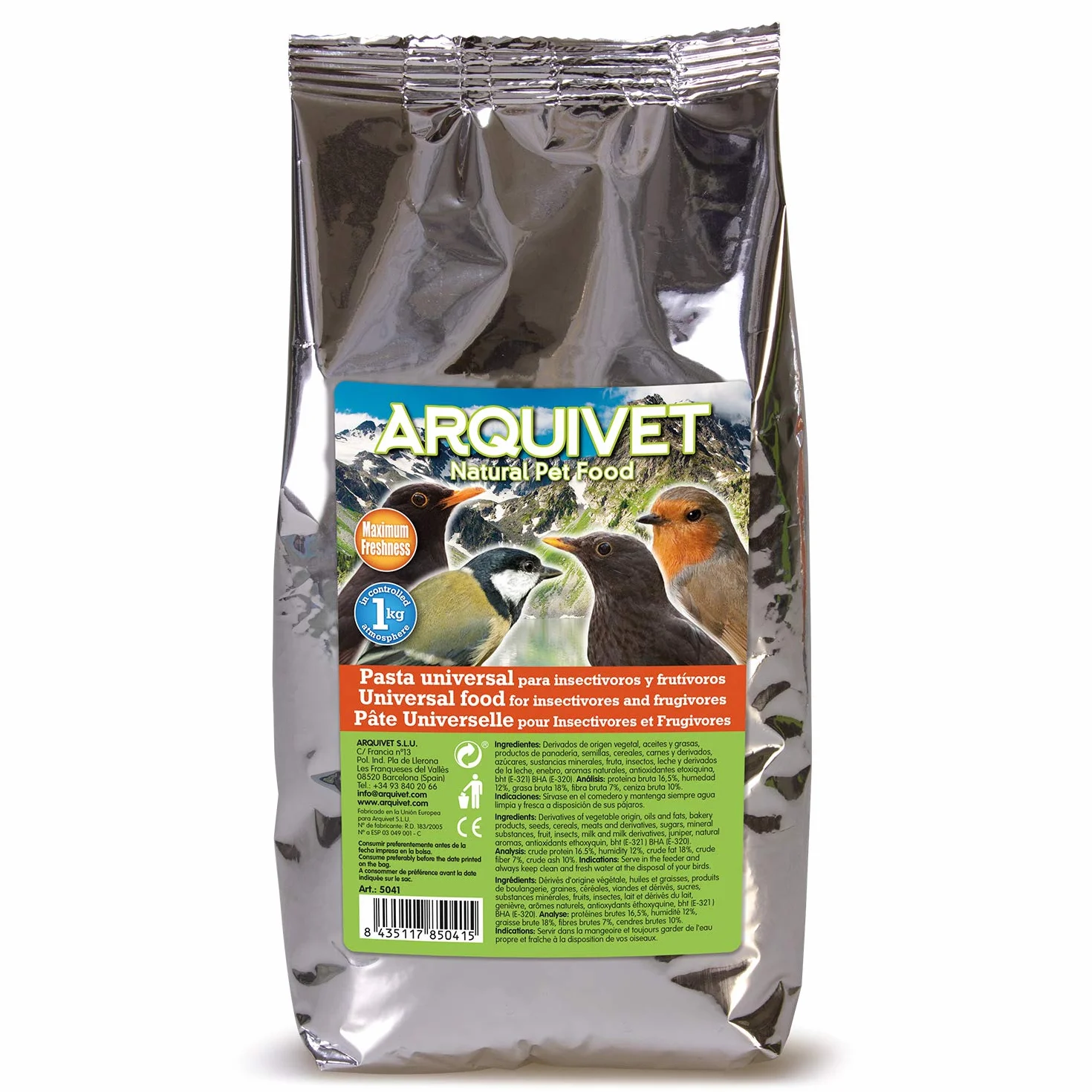 Arquivet Pasta Universal para Insectívoros y Frutívoros - Comida pájaros - 1 kg