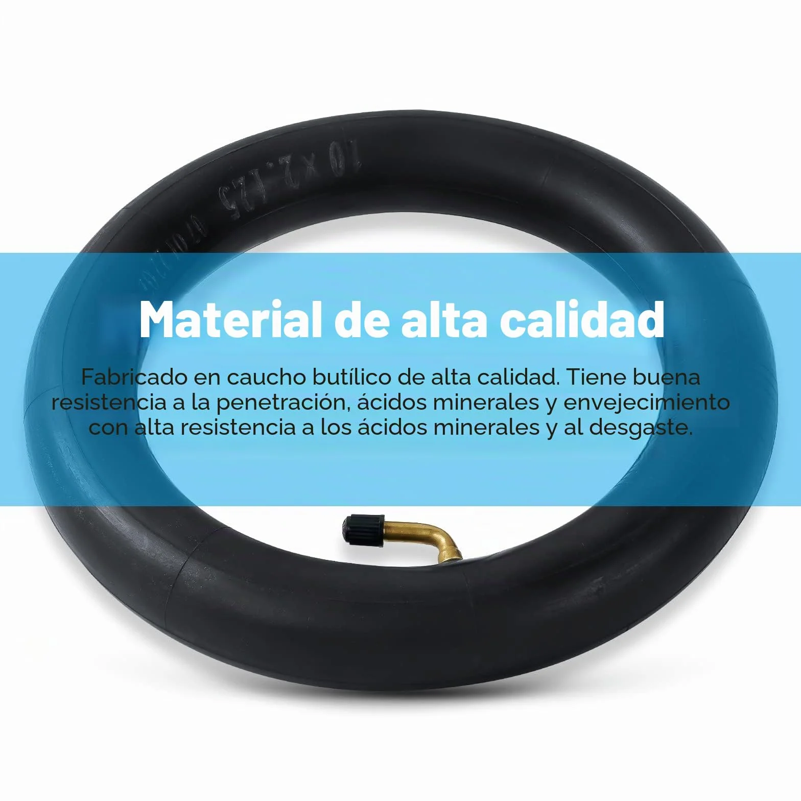 Ainiv Cámaras de Aire Reforzada 10 Pulgadas 2Pcs Neumáticos Interiores 10x2.125 Válvula 0° para Scooter Eléctrico