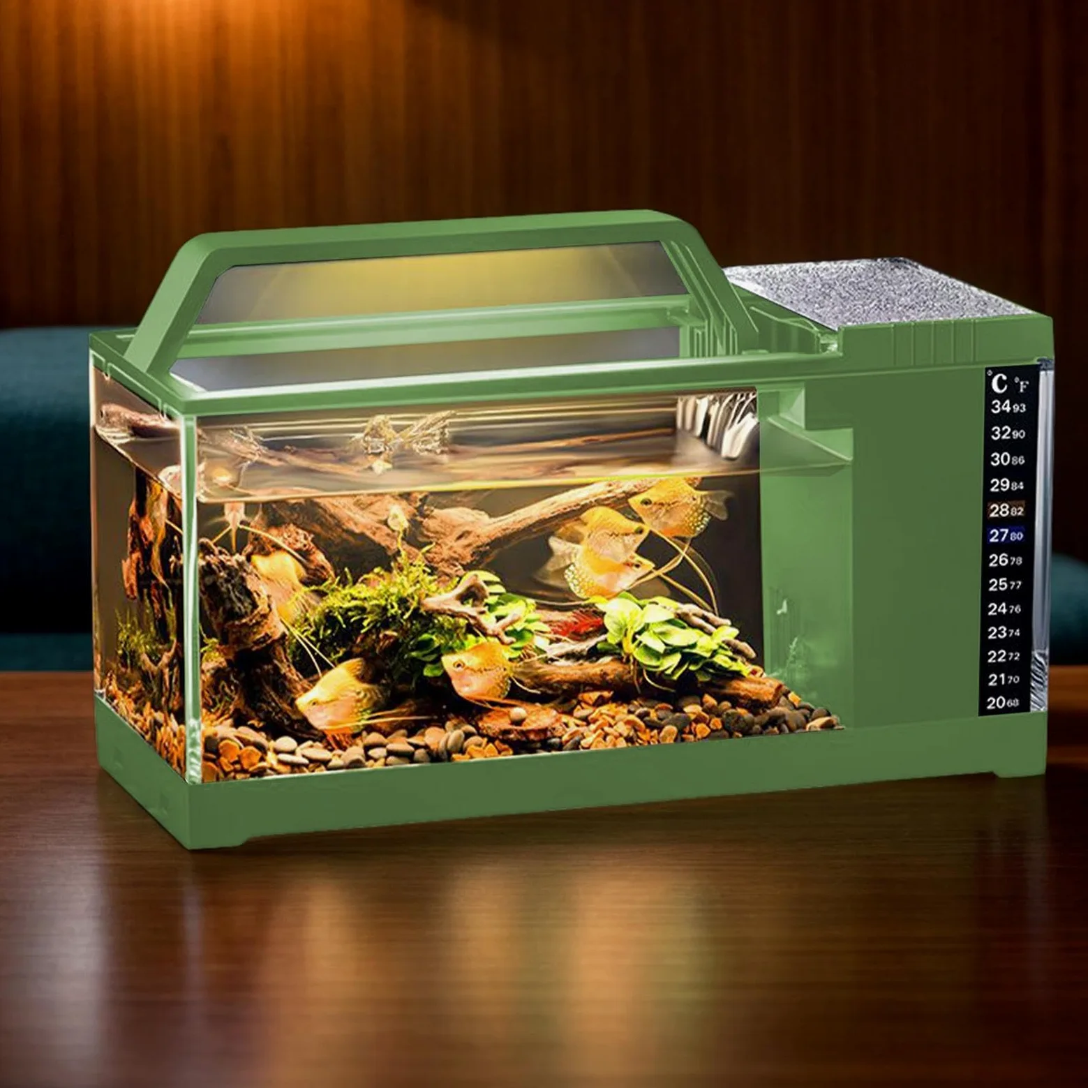 Acuario Para Betta Kit De Bomba De Agua Silenciosa Y Claridad Inteligente | Acuario Con Luz LED Y Bomba De Agua Para Betta, Camarones, Medusas, Dormitorio, Salón, Escritorio, Accesorios