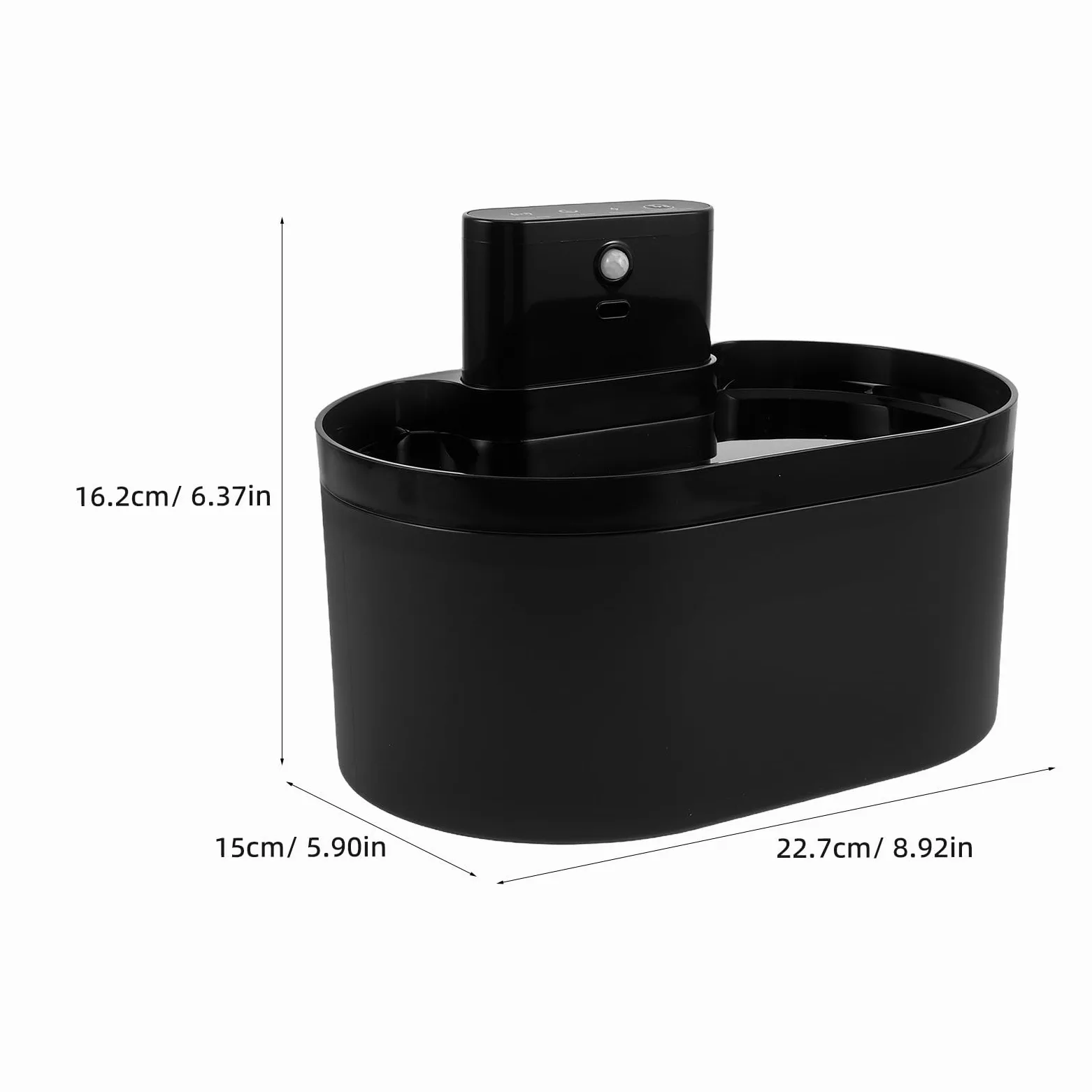 BESPORTBLE Dispensador Automático de Agua para Mascotas Pequeñas de 2.2l, Bebedero Inteligente con Sistema de Circulación y Relleno Automático, Plástico Negro Adecuado para Perros y Gatos