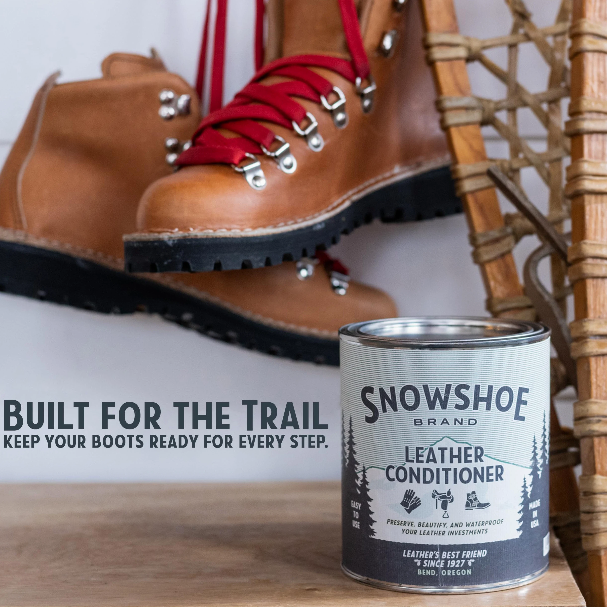 Generic Apósito de cuero para raquetas de nieve, acondicionador de cuero, protege, acondiciona, restaura y protege el cuero resistente al agua, acondiciona los sillines y tachuelas desde 1927,