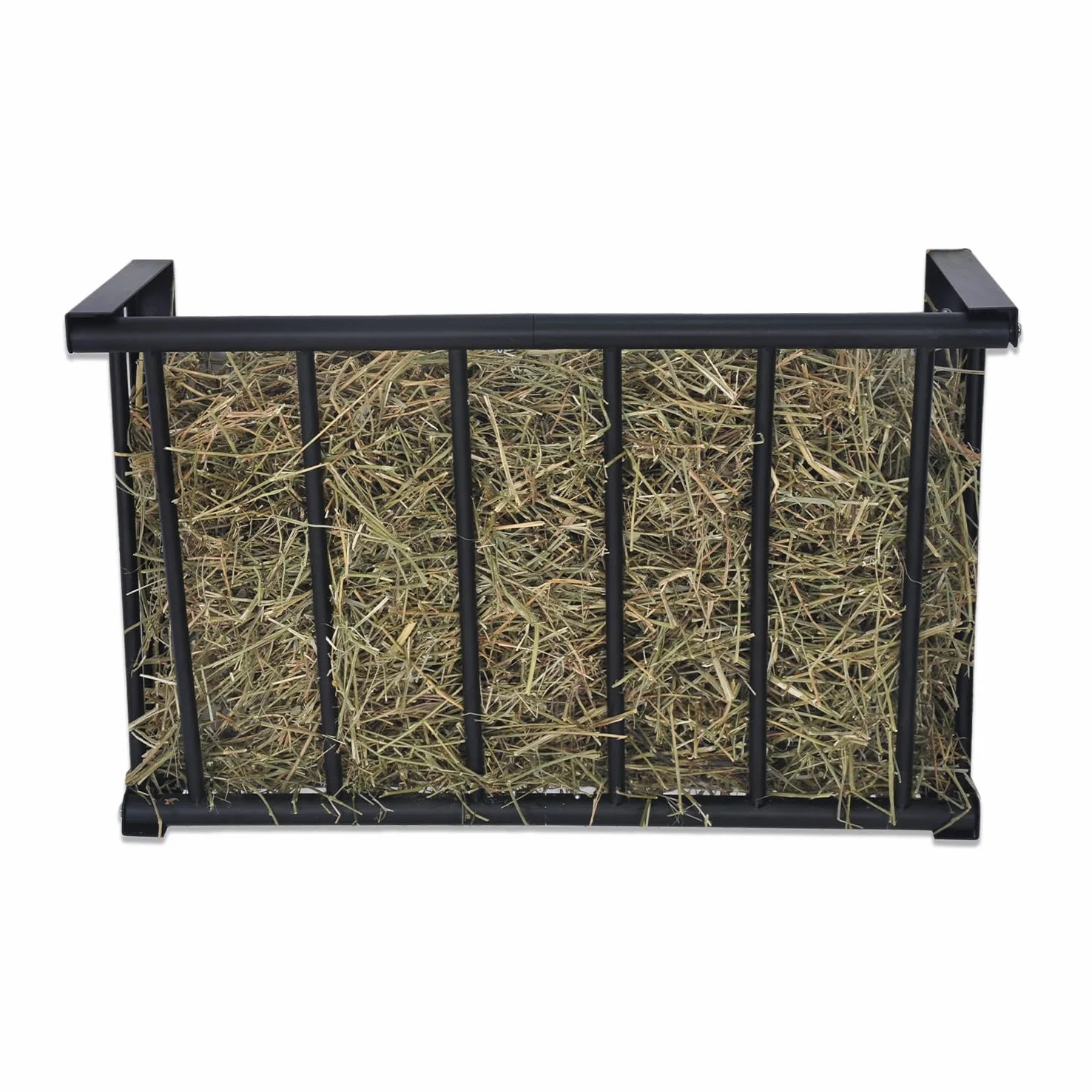 Estante de heno de montaje en pared, alimentador de heno para ganado de 68 cm de largo con capacidad de 16 galones, comedero de heno de acero al carbono para ovejas, cabras, caballos, uso en