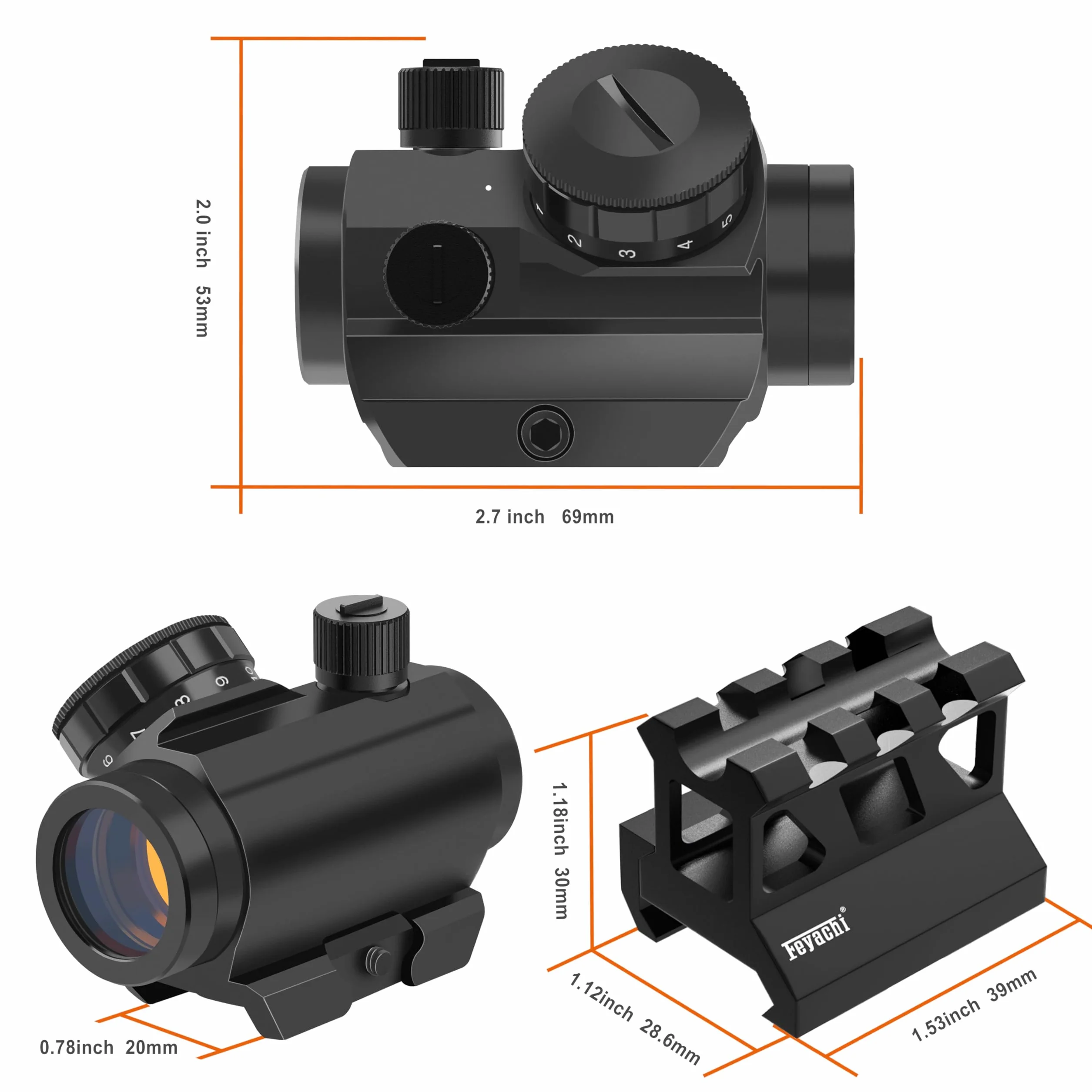 Feyachi RDS-25 Mira de Punto Rojo Airsoft Deportiva