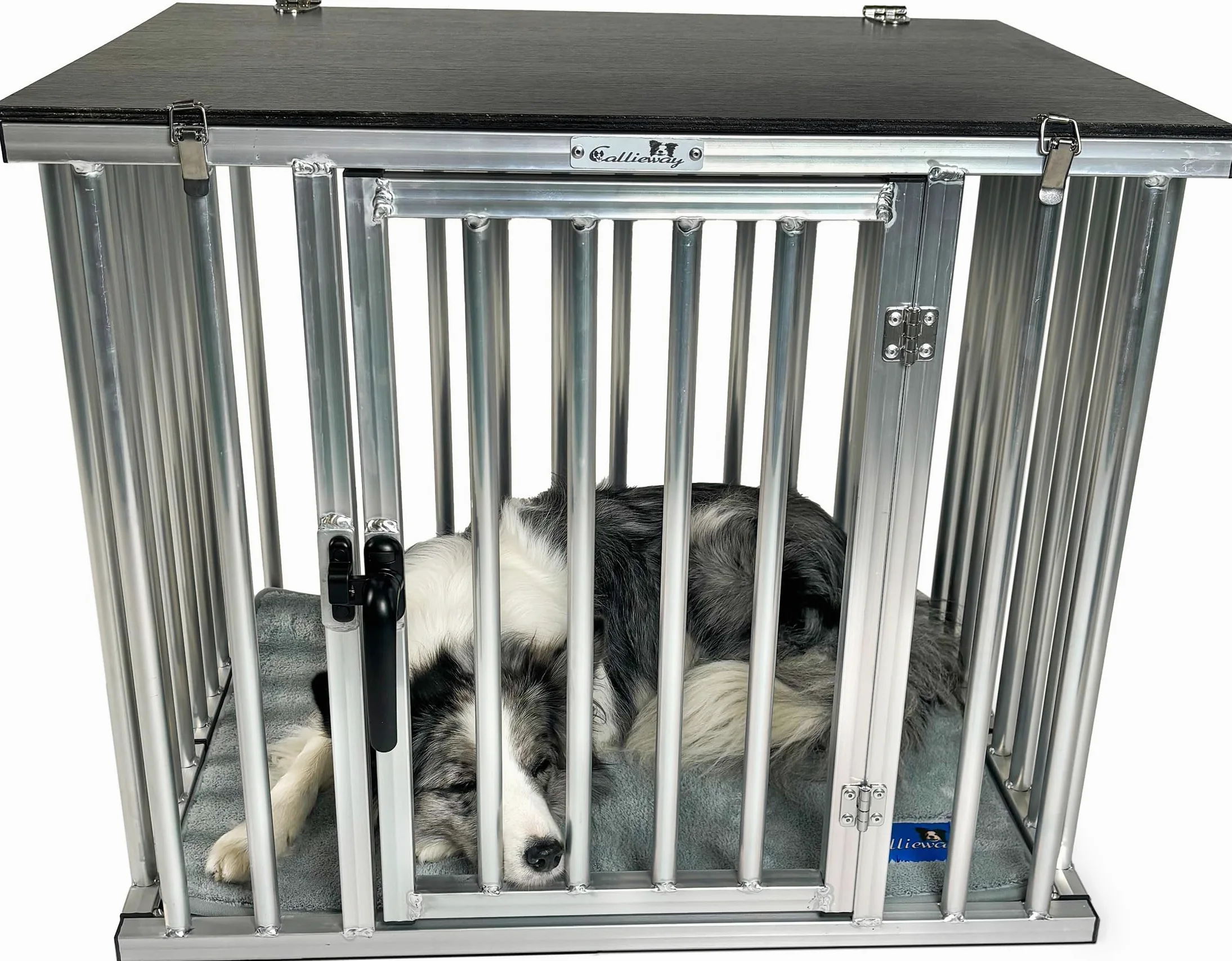 Callieway Dogbox de aluminio plegable/plegable para perros/jaula de transporte plegable (XL)
