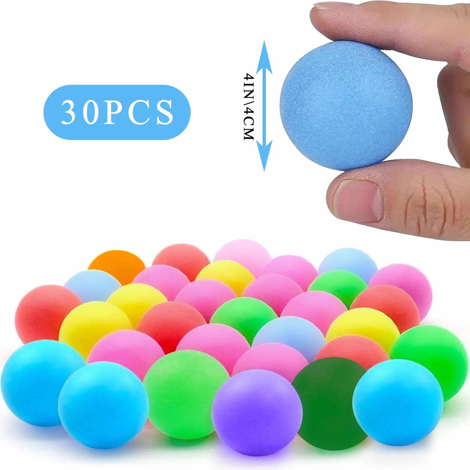 Pelotas de Ping Pong 30 Piezas 40mm Reutilizable para Adultos y Niños Juegos Entrenamiento Piscina