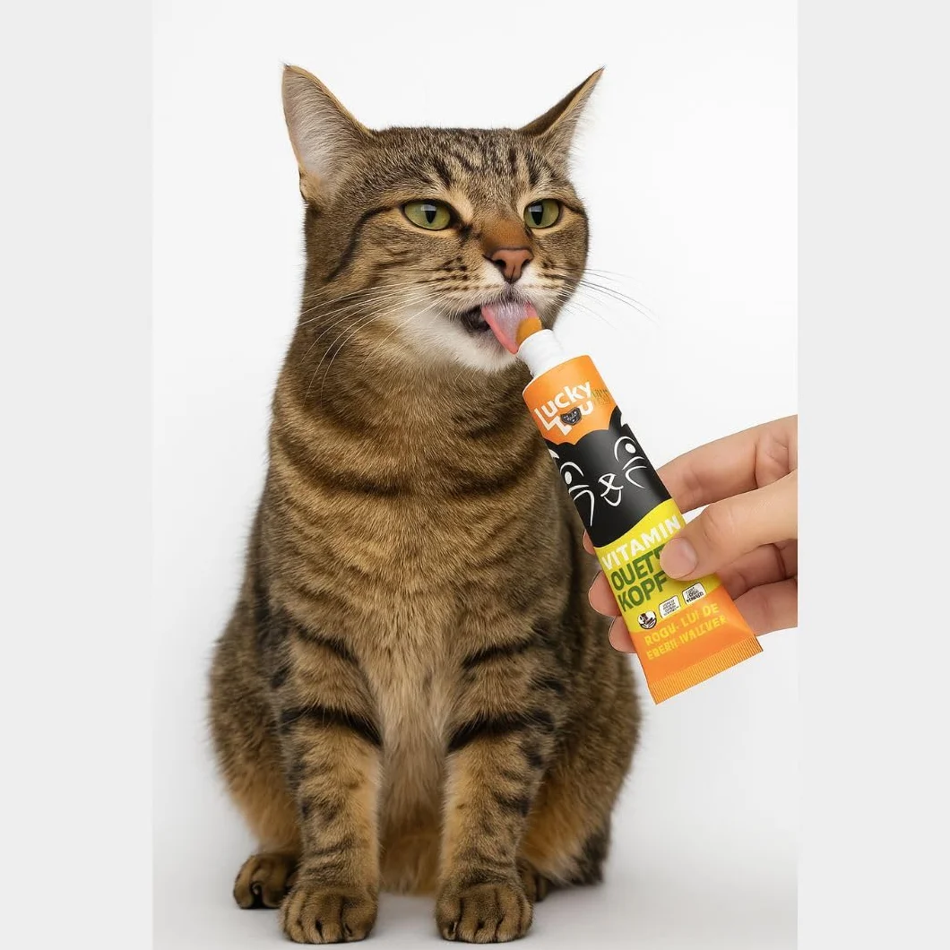 ANIMALUJOS Malta en Tubo para Gatos Lucky Lou, 100 g, Vitamínica y Antibolitas de Pelo, Fácil de Usar para Gatos de Todas Las Edades - Lucky LOU