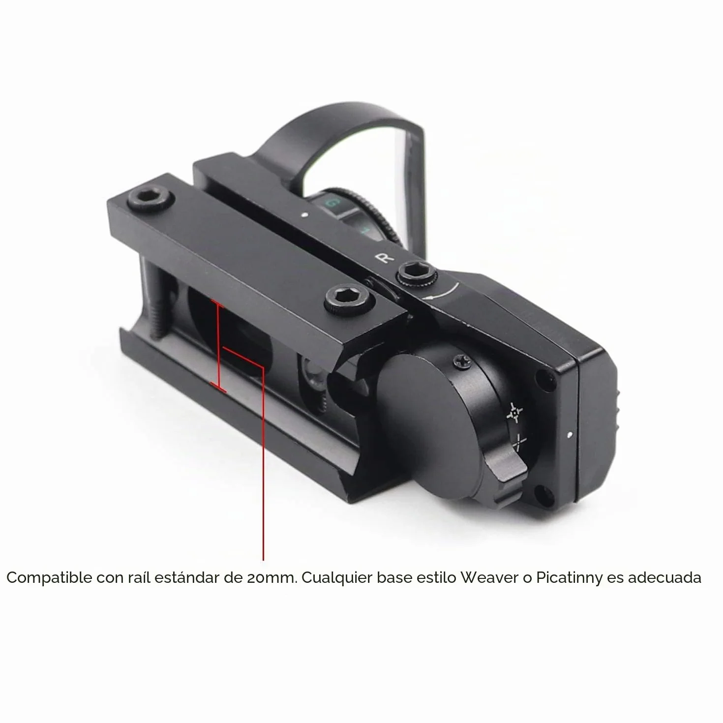 Mira de Punto Rojo 4 reticles 20/22 mm Weaver Picatinny Rail Mount