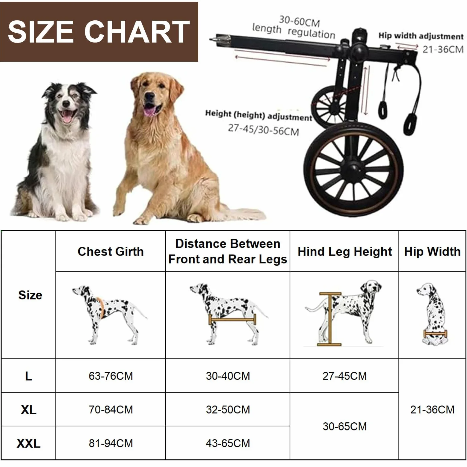 Silla de Ruedas para Perros Grandes con Patas Traseras, Ayuda A La Movilidad y Carrito para Mascotas Discapacitadas, Ideal para Rehabilitación de Piernas En Personas Mayores XL