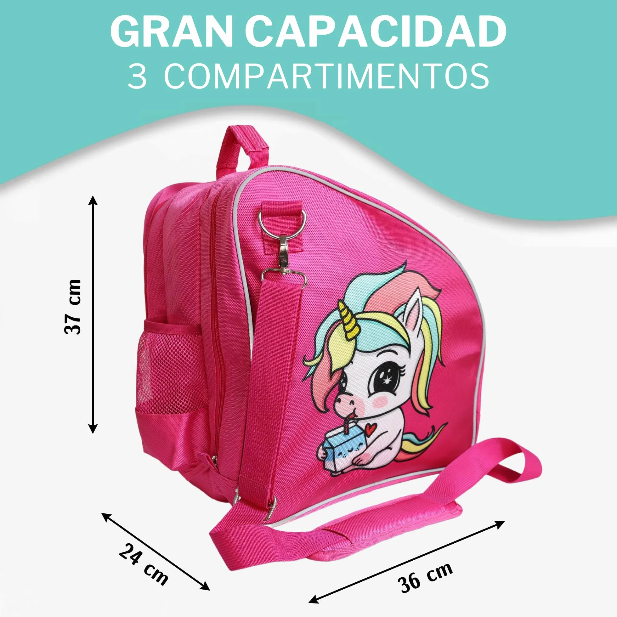 Bolsa para Patines Niña Mochila 4 Ruedas y en Línea Ajustable Transpirable Reflectante