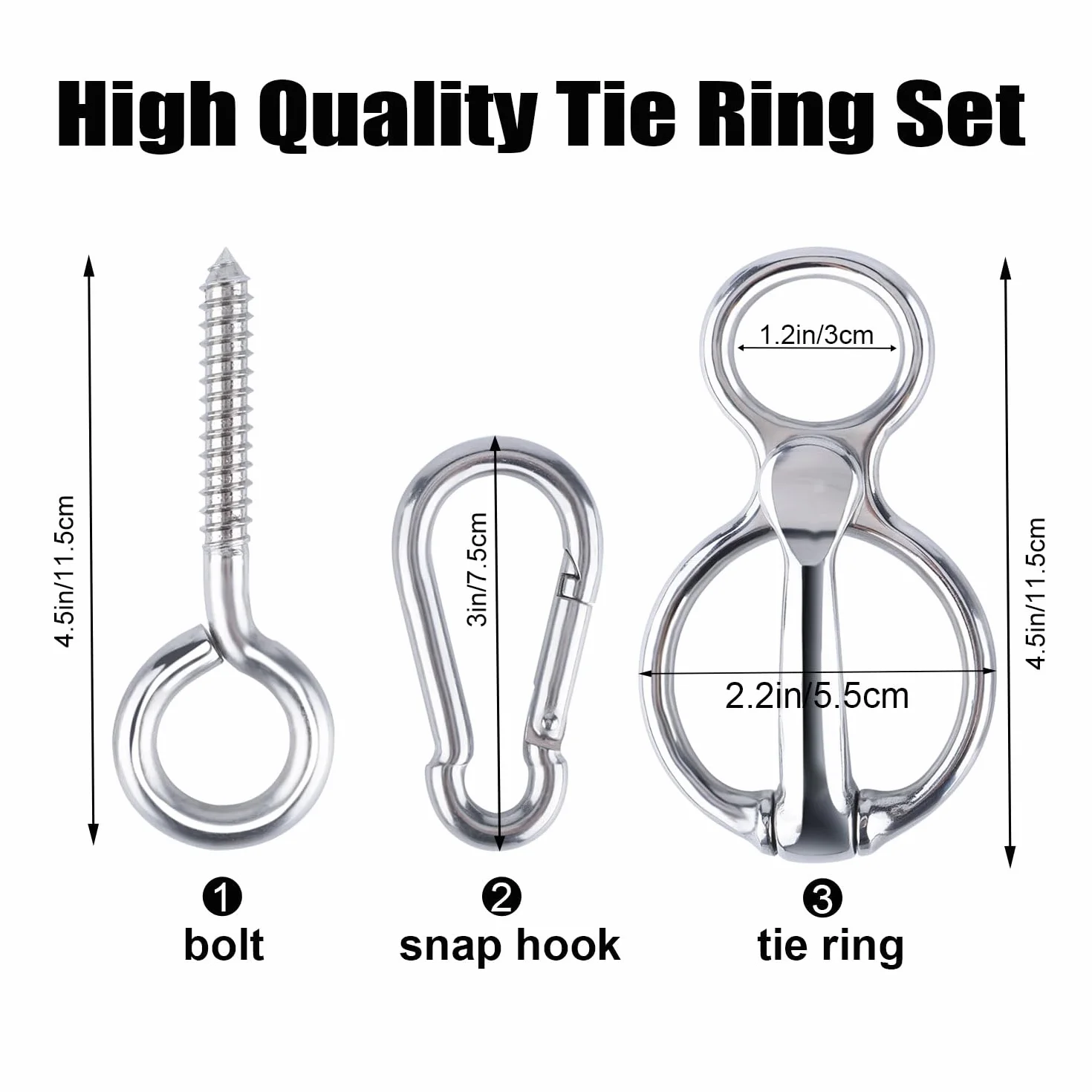 LUTER Anillo de Corbata de Caballo, Anillo de Amarre Bloqueador para Caballos Liberación Rápida Suministros de Tachuelas para Caballos con Perno de Ojo Evita Que el Caballo Tire hacia Atrás