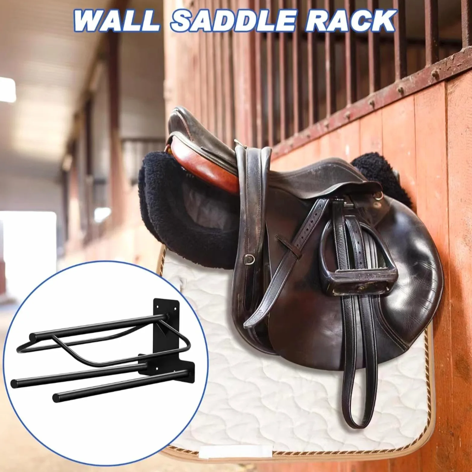 Soporte Para Silla De Montar Soporte Para Montura De Pared | Porta Brida De Caballo Para En El Hogar Exterior Granja Rancho Trabajo Equino Y Veterinario
