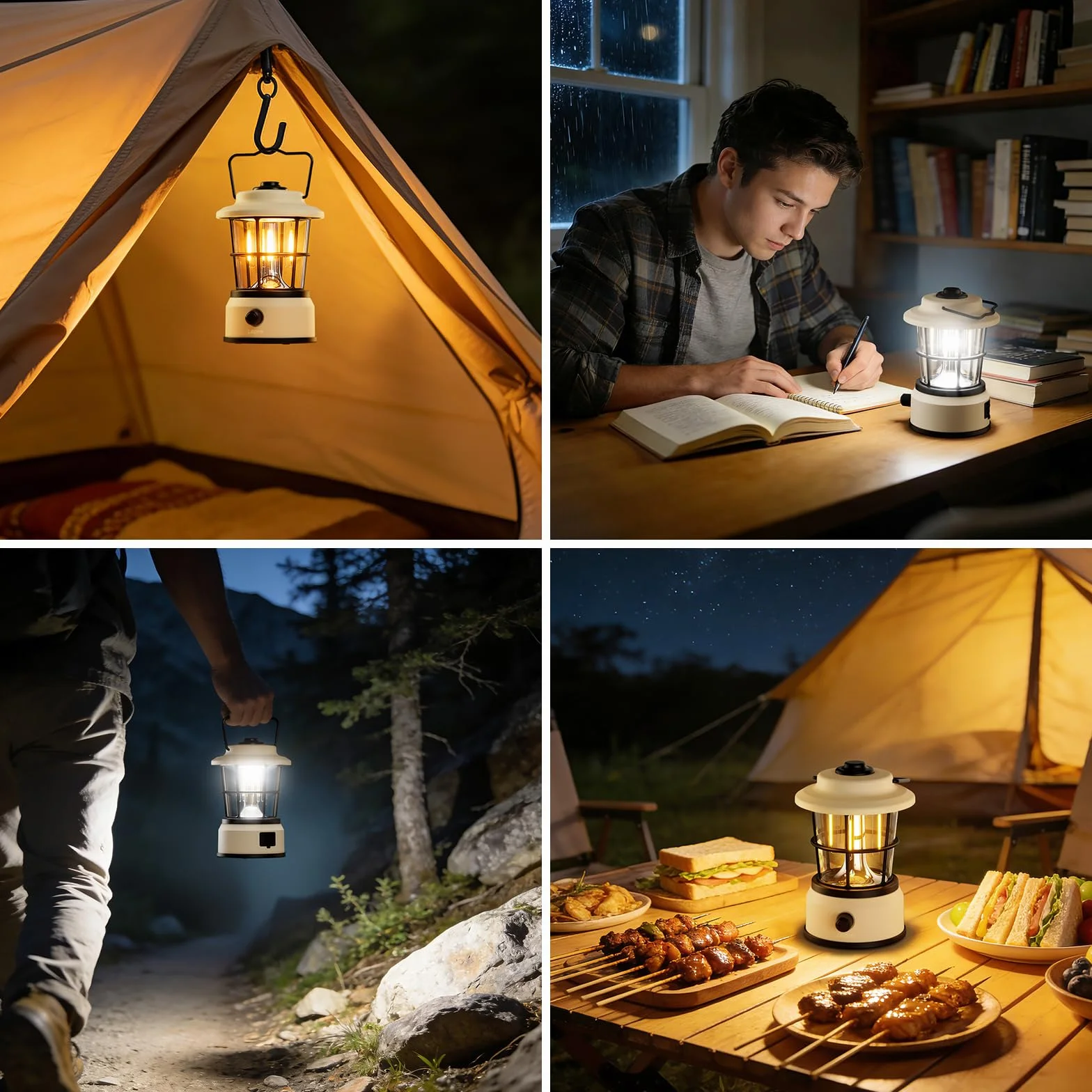 Lepro Linterna LED Retro Recargable, IPX4, 4 Niveles de Luz, para Cámping y Emergencia
