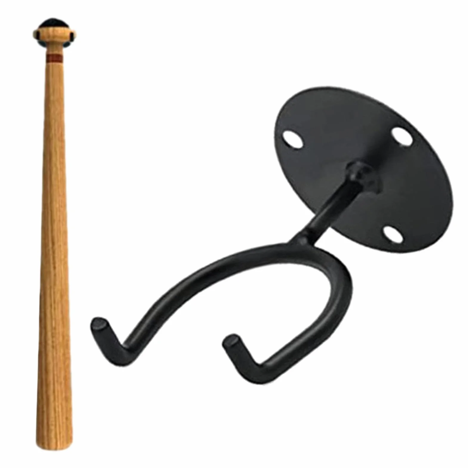 Soporte de pared resistente para bate de béisbol, almacenamiento multifuncional de metal