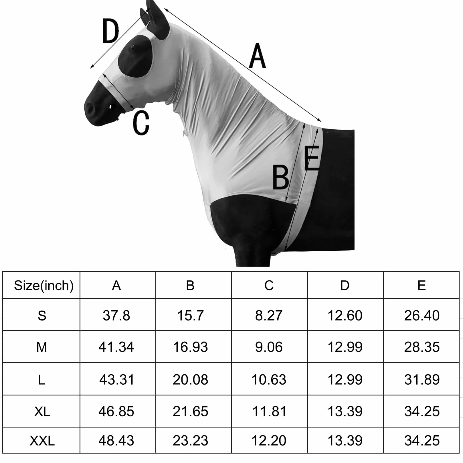 Leberna Capucha Lycra con Cremallera para Caballo XL Negro