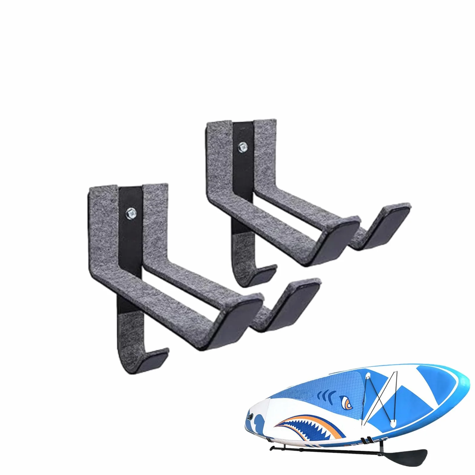 Colgador para Tabla de Surf Soporte de Pared Recubierto de Fieltro