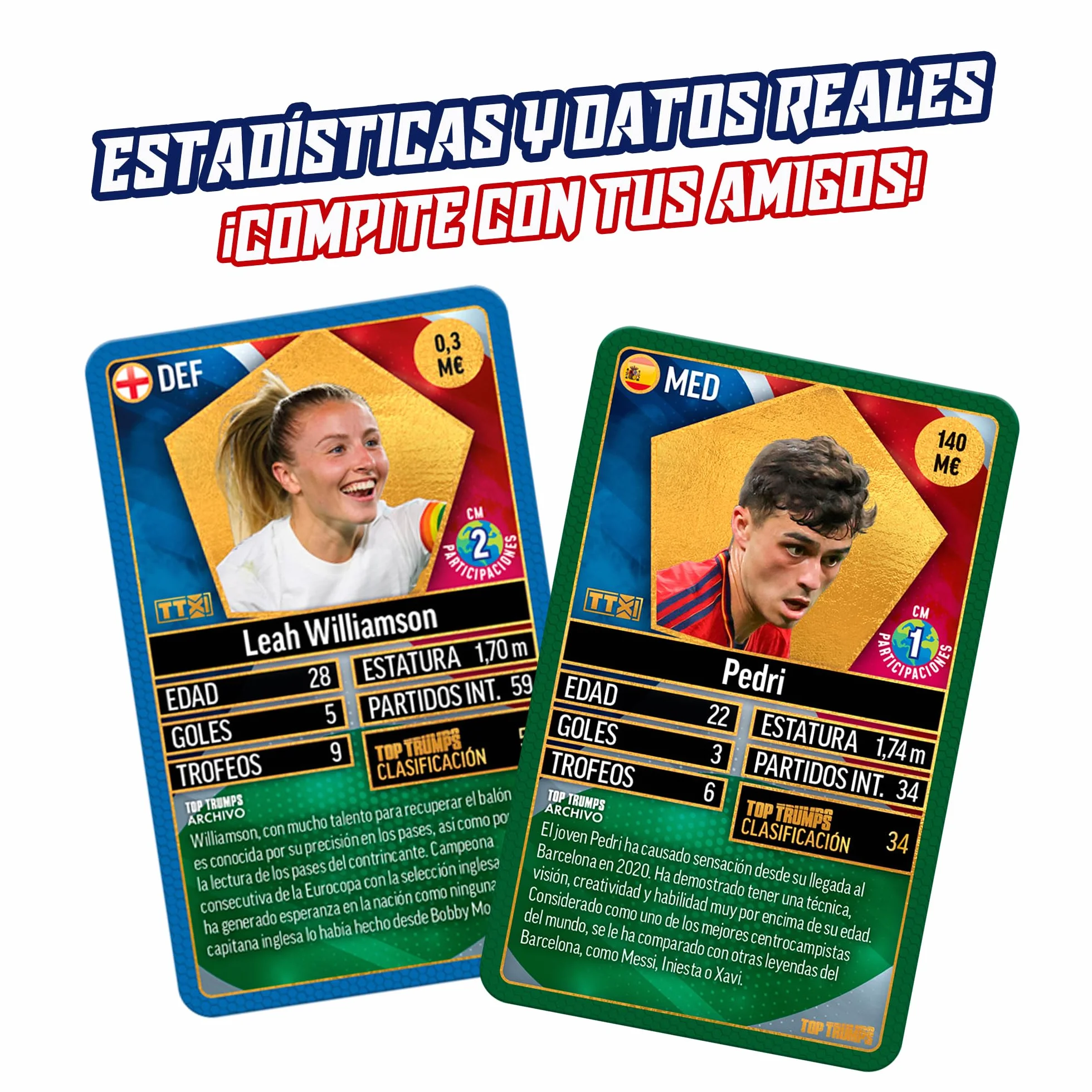 Bizak Futbol Mundial Top 200 Set Trading Cards Verde 34 Cartas Coleccionables Jugadores Top