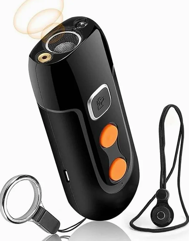 Dispositivo ultrasónico anti ladridos para entrenamiento de perros, controla el ladrido excesivo con linterna LED. Características
