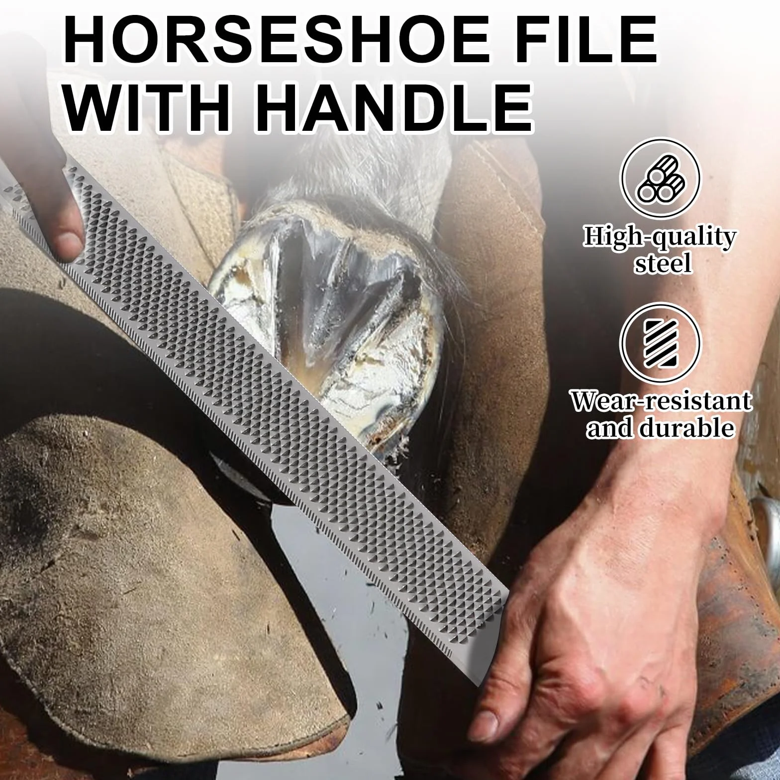 LALAGO Kit de Herramientas Profesionales para Recorte de Casco de Caballo de 4 Piezas, Cuchillo para Casco, Cortador de Casco, Raspador de Casco con Mango de Goma, Guantes