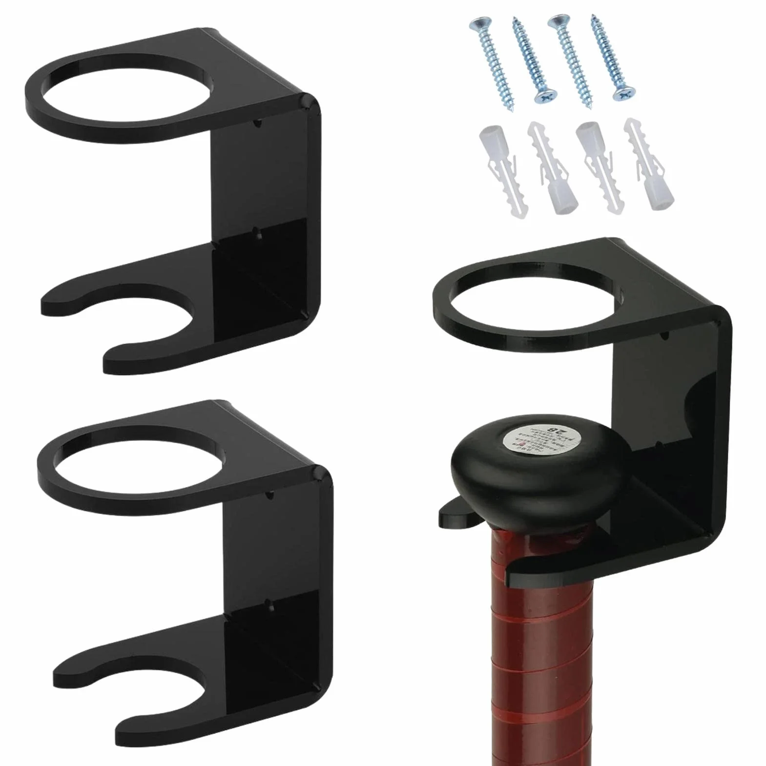 Soporte para bate de béisbol acrílico de pared, 1 par, estante vertical para hogar y oficina