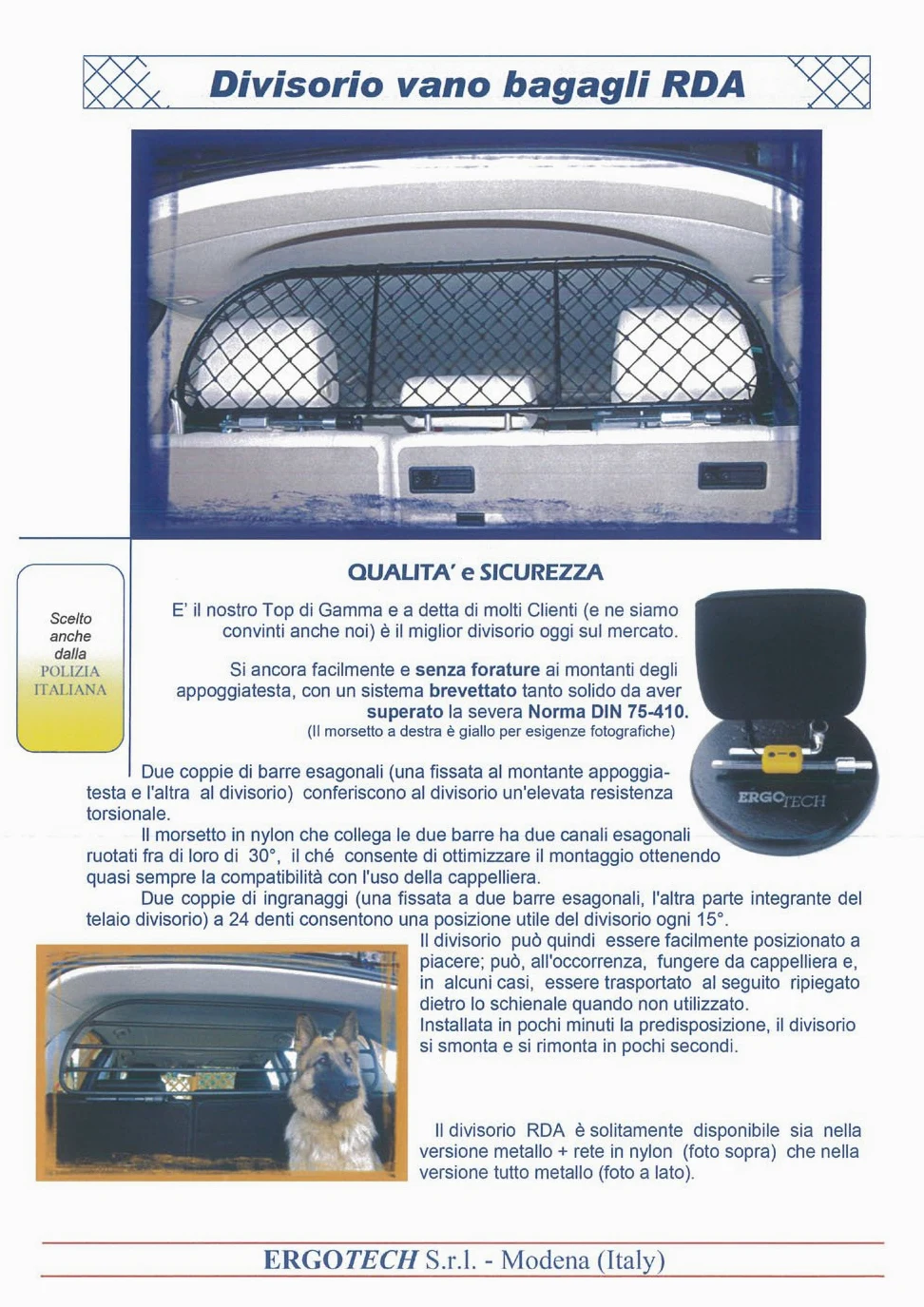 ERGOTECH Rejilla Separador protección RDA65-M, para Perros y Maletas. Segura, Confortable para tu Perro, Garantizada!