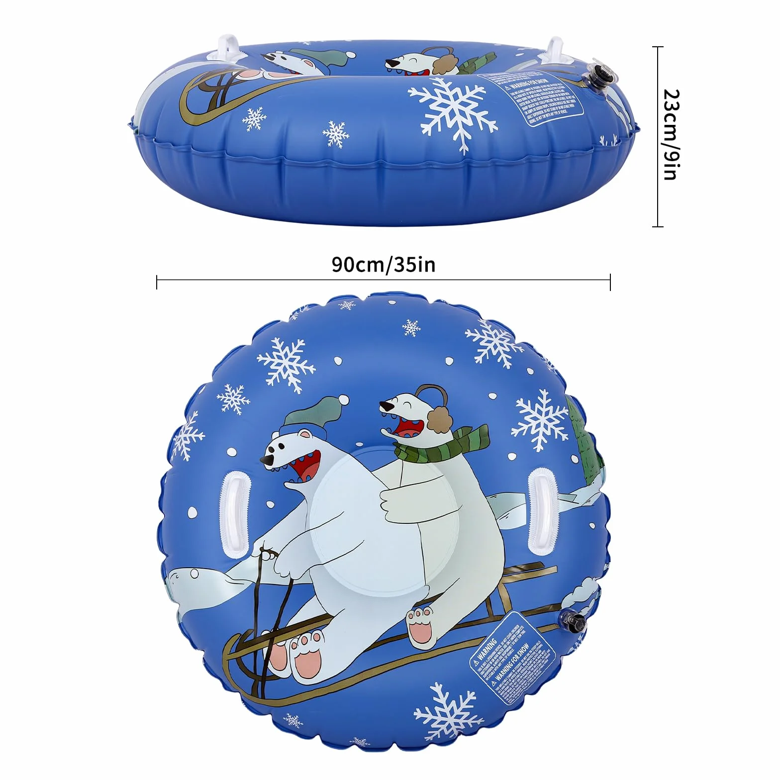 Trineo inflable de nieve Gukasxi Trineo para niños adultos con asas grueso para invierno patinaje esquí