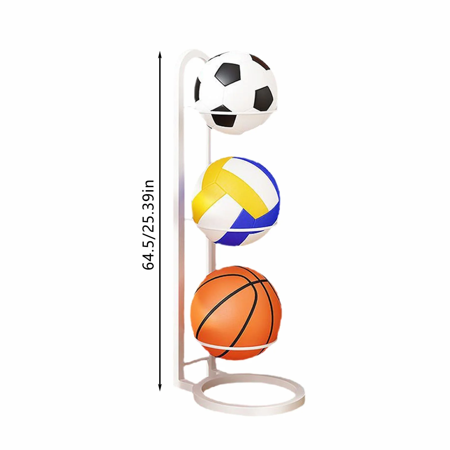 Estantería de almacenamiento de pelota para fútbol y baloncesto, soporte vertical multicapa